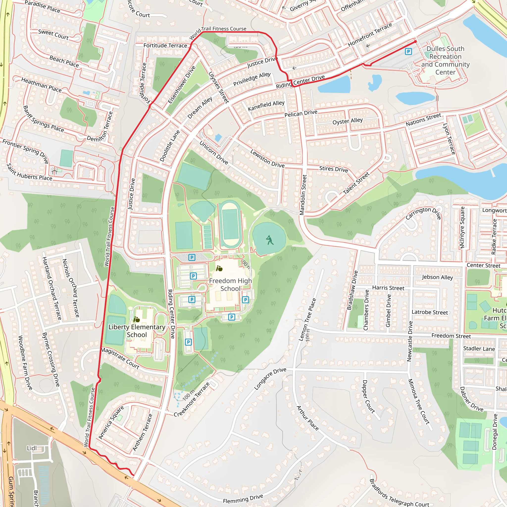 World Trail Fitness Course mobile static map