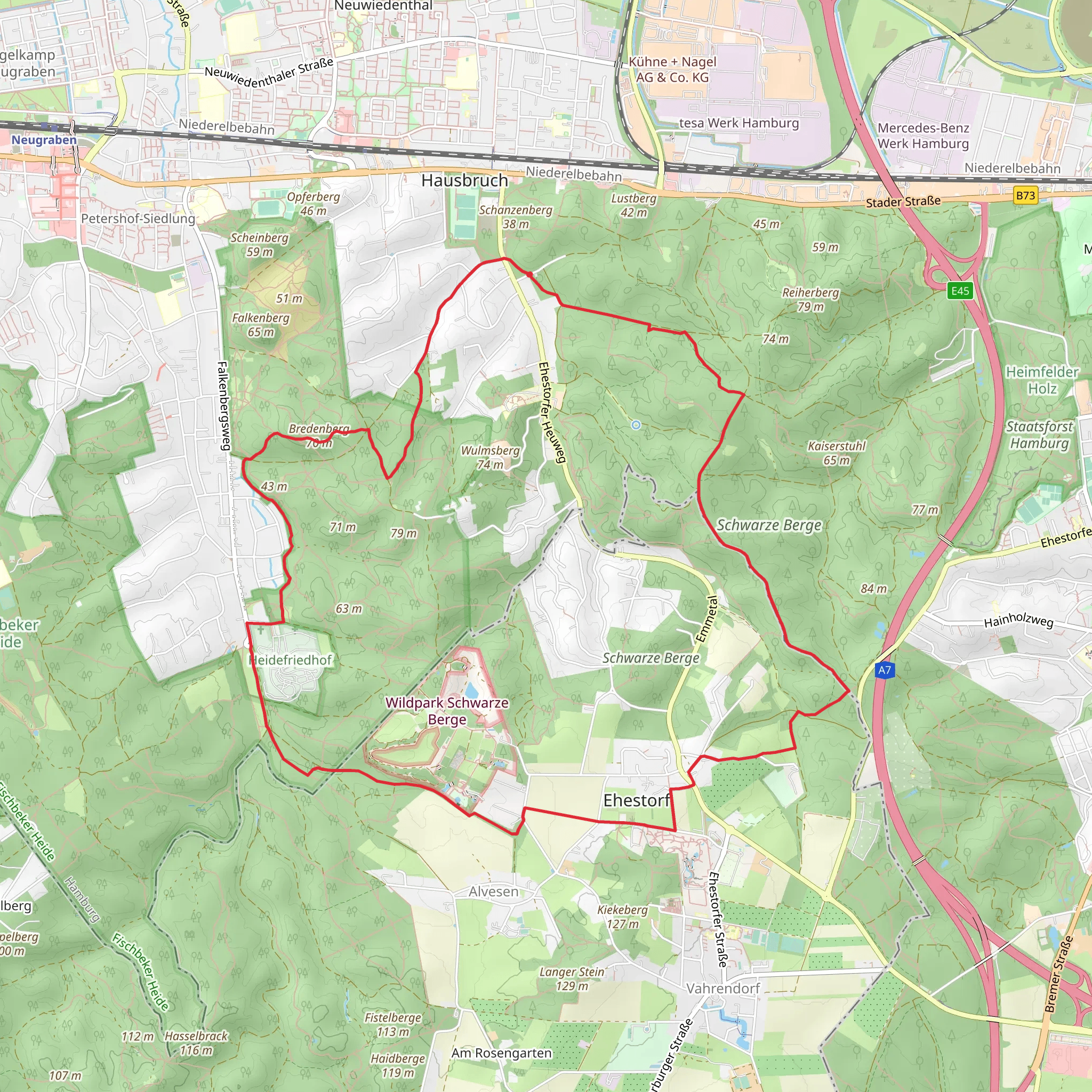 Wanderweg 21 and 22 mobile static map