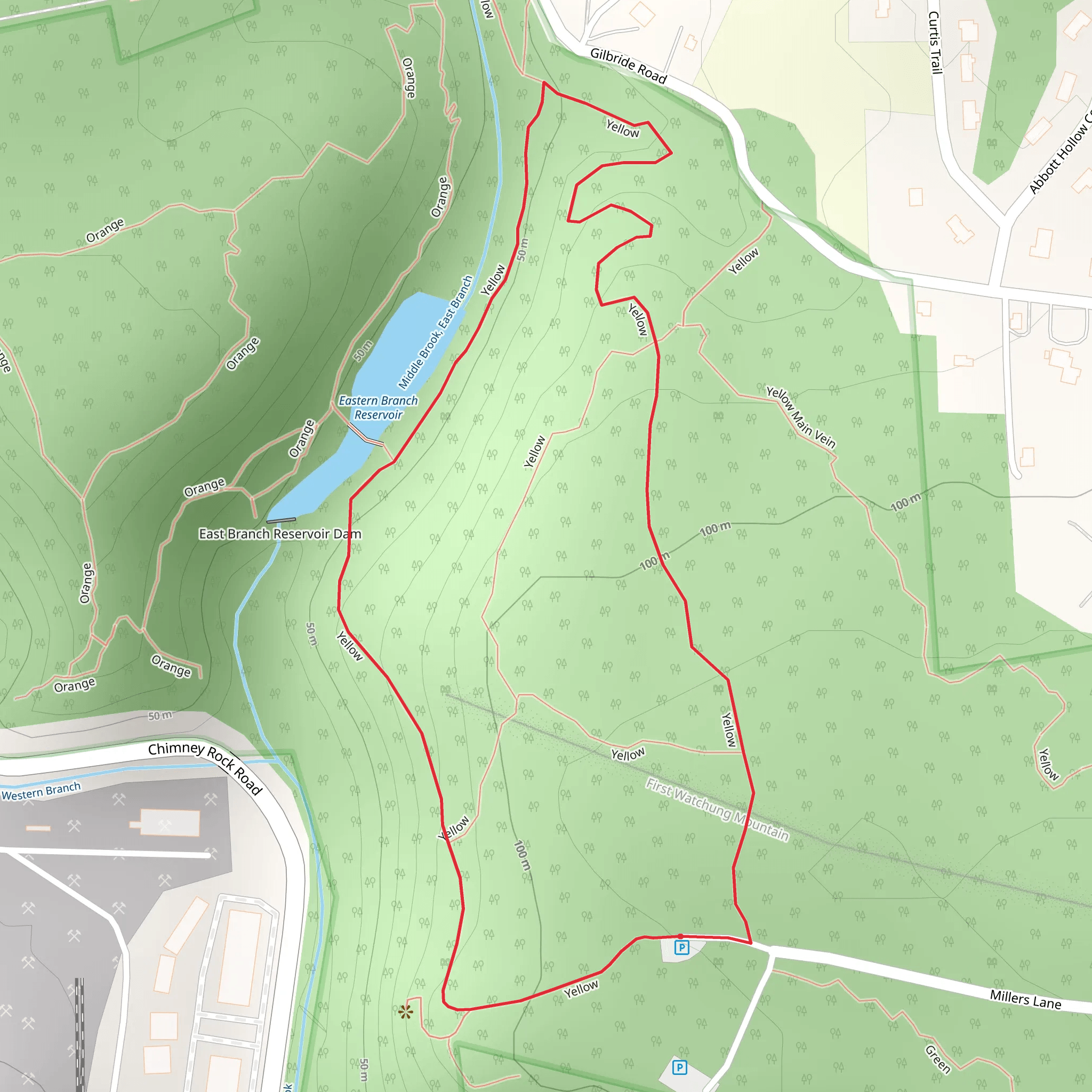 Eastern Branch Reservoir - Yellow Loop mobile static map