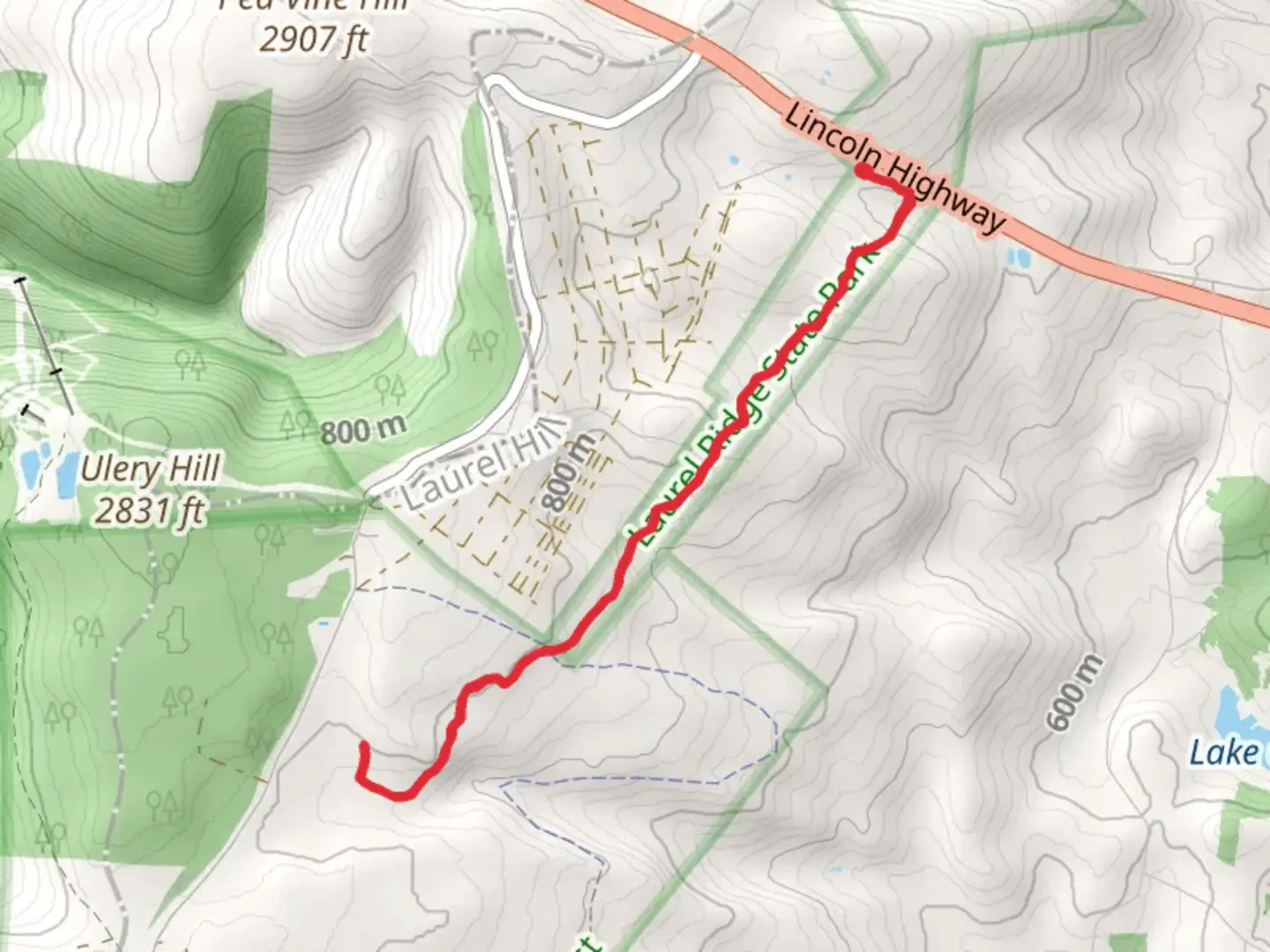 An image depicting the trail Laurel Highlands Trail and its surrounding area.