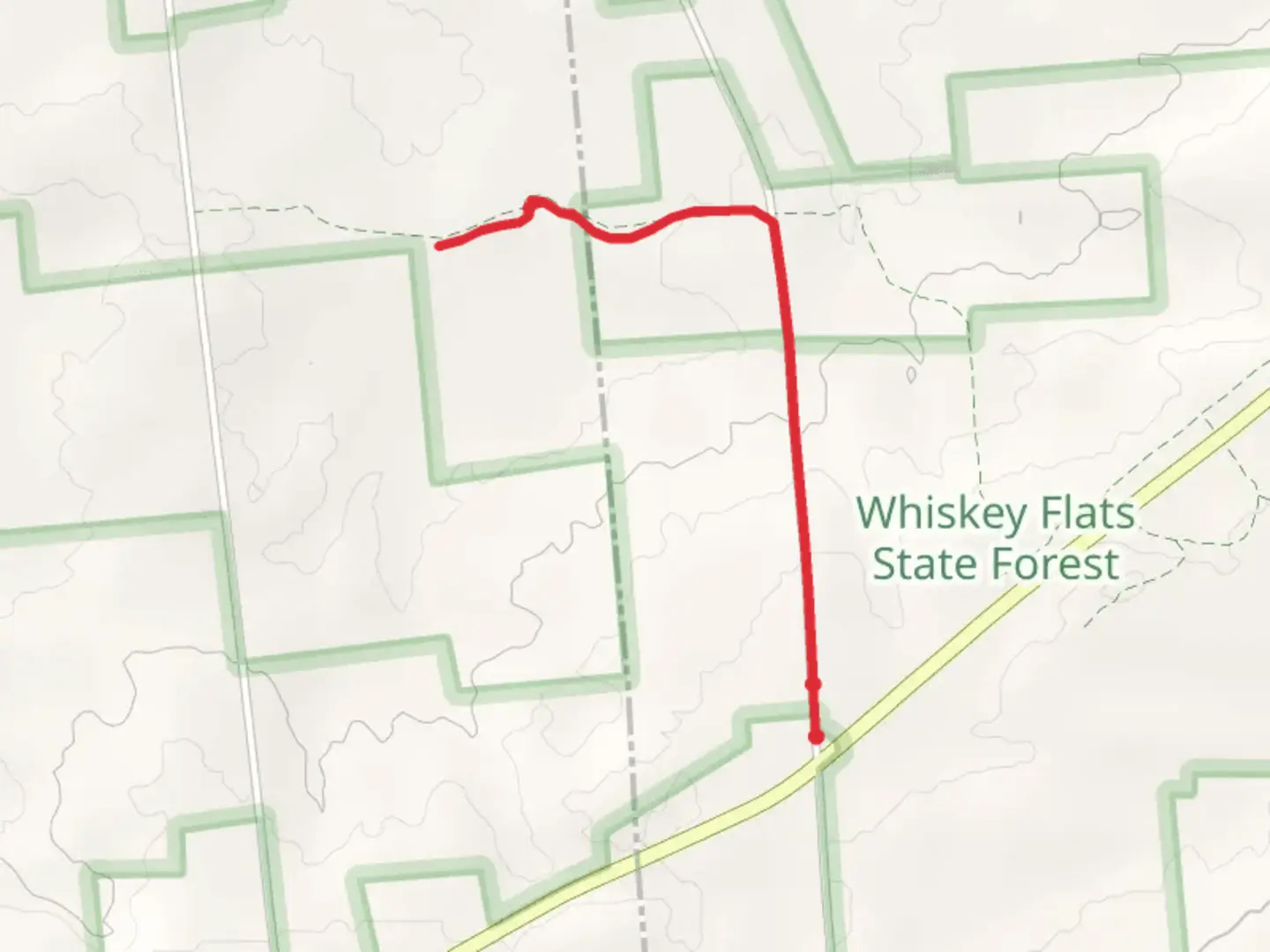 An image depicting the trail Kingsley Road Out and Back and its surrounding area.