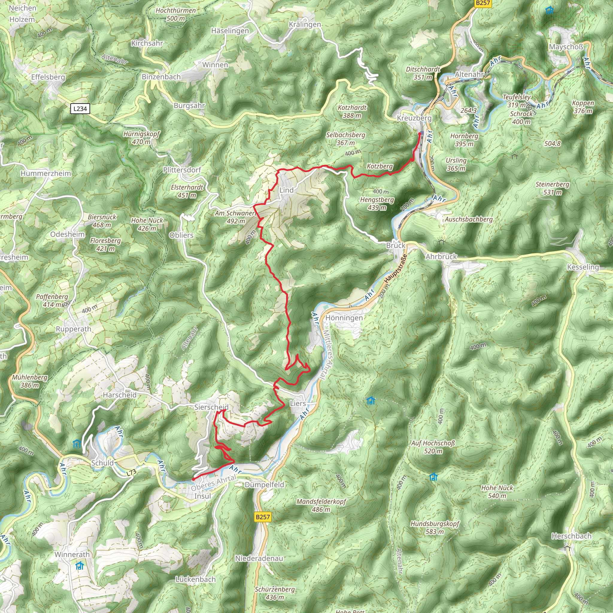 Insul to Kreuzberg Walk mobile static map