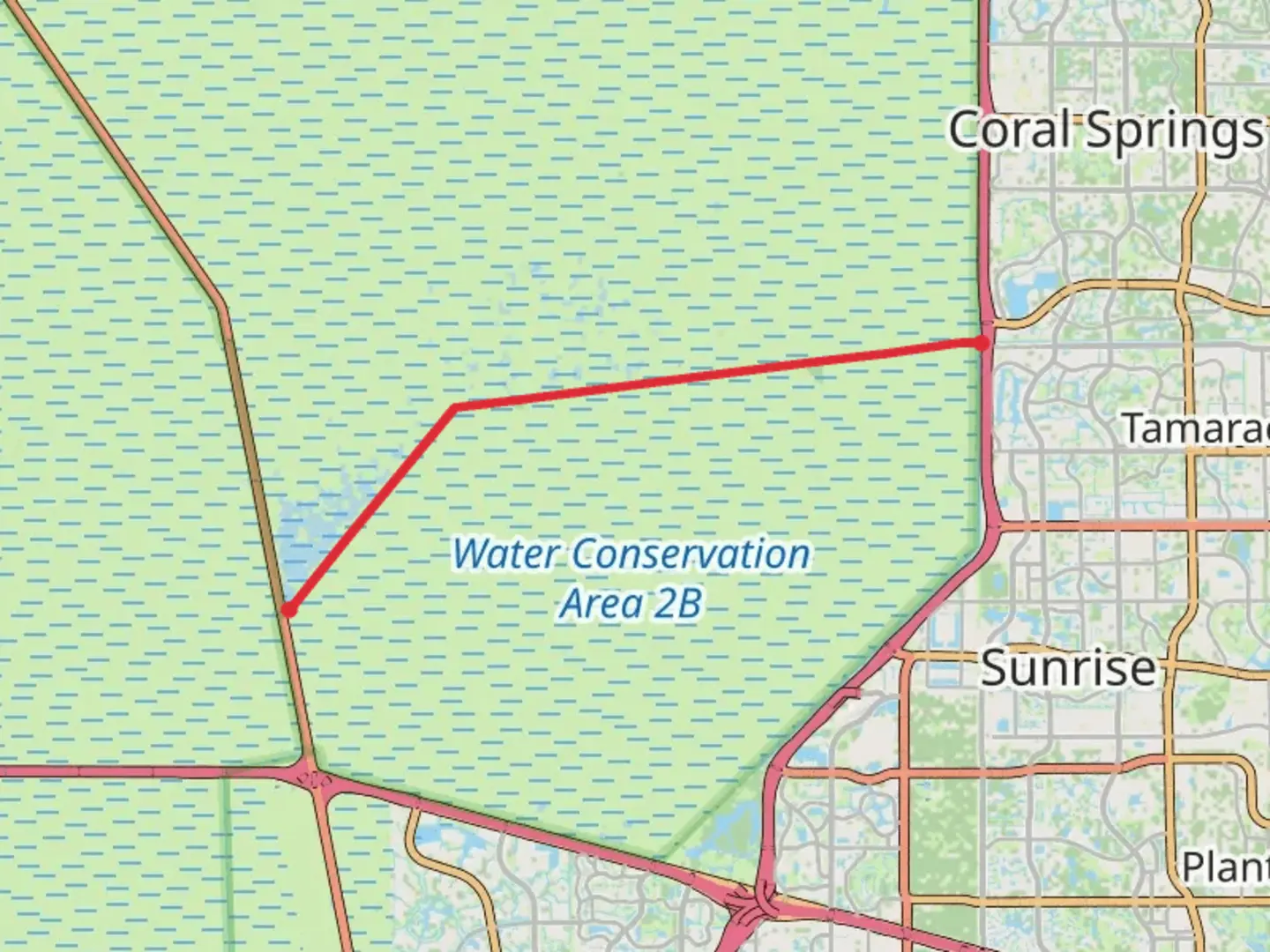 An image depicting the trail L-35B Point to Point and its surrounding area.