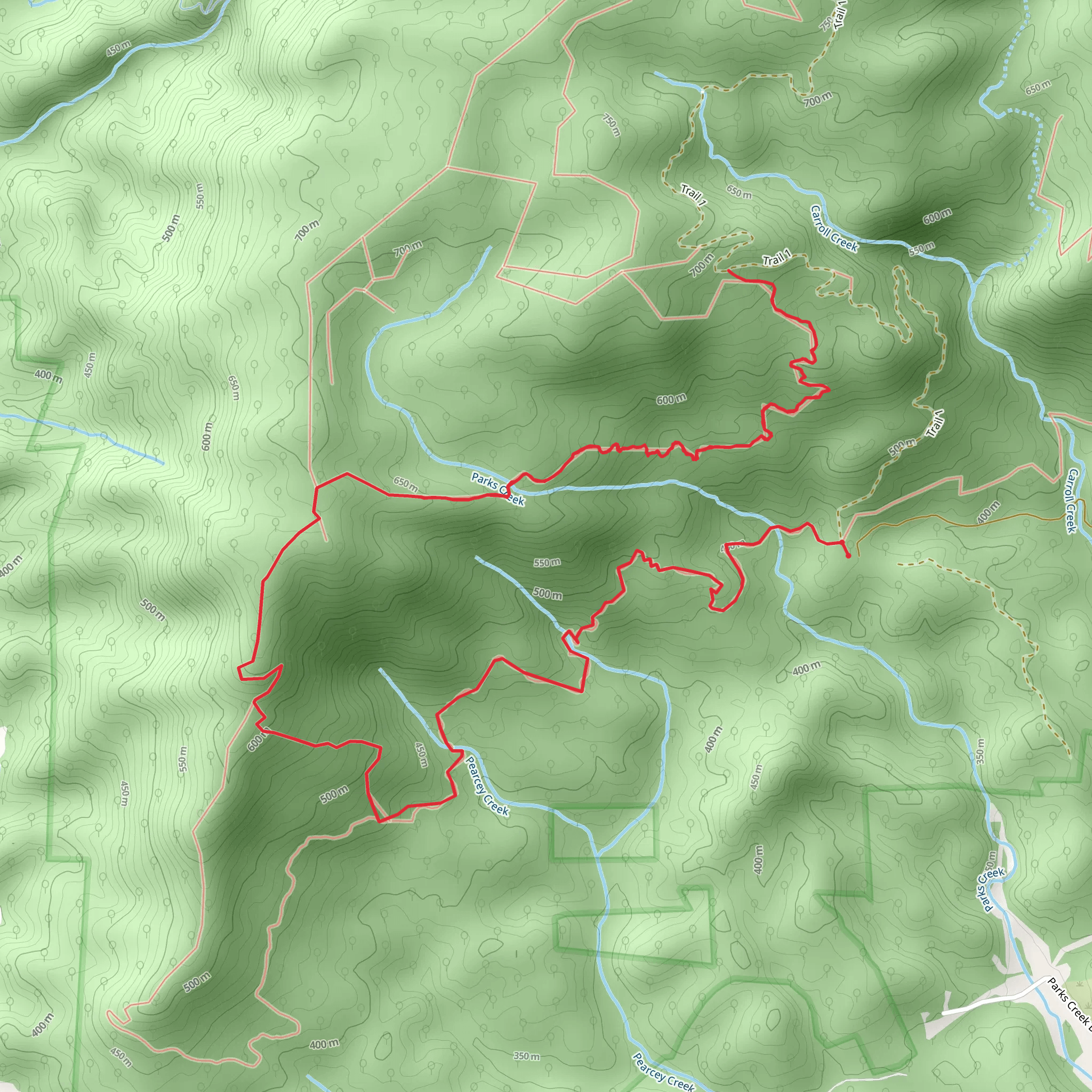 Sullivans Pass Trail from Brown Mountain Trailhead mobile static map