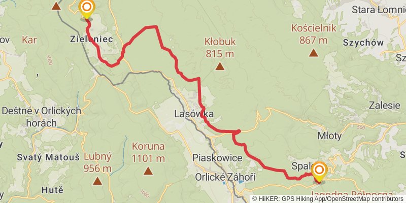 Main Sudety Trail stage 16 Map