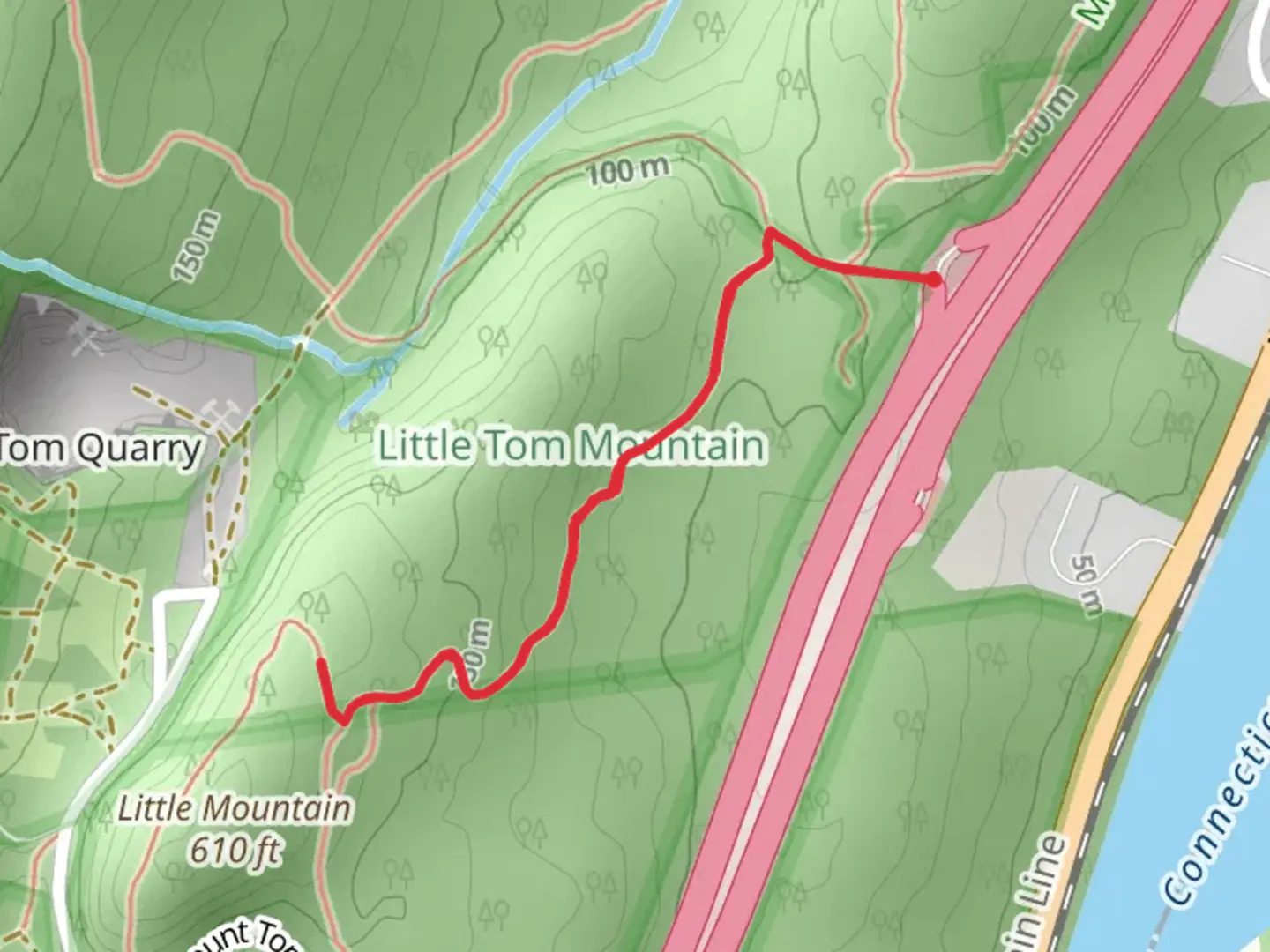 An image depicting the trail Little Mountain via Knox Trail and its surrounding area.