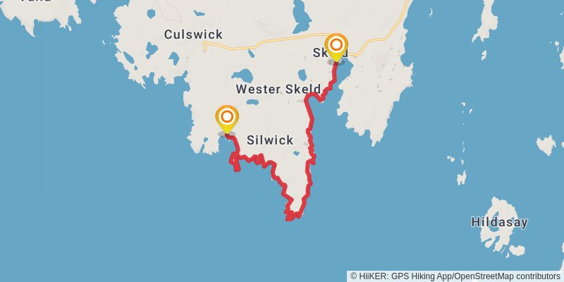 Coastal Walk of Shetland - West stage 37 Map