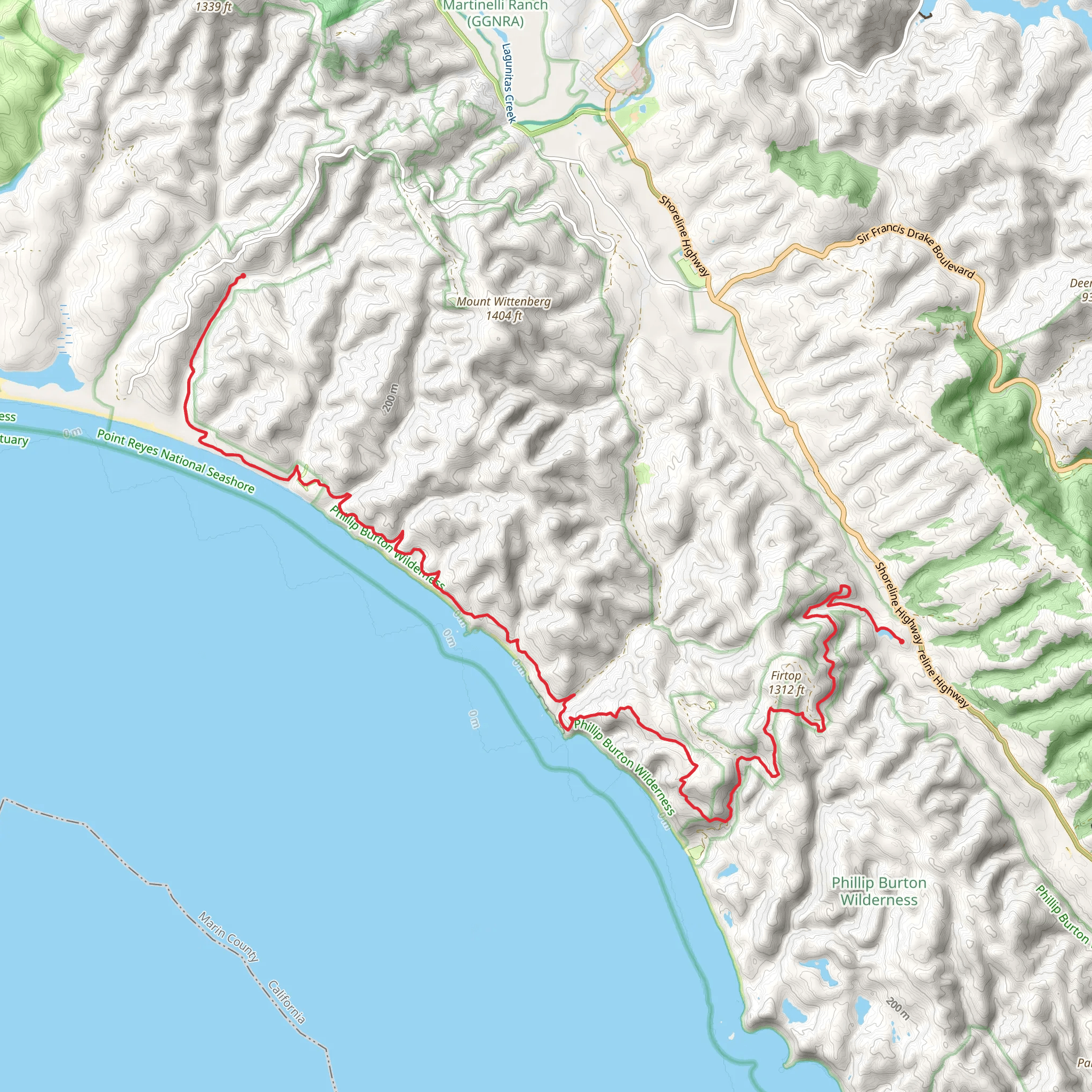 Coast Trail - North via Stewart Trail mobile static map