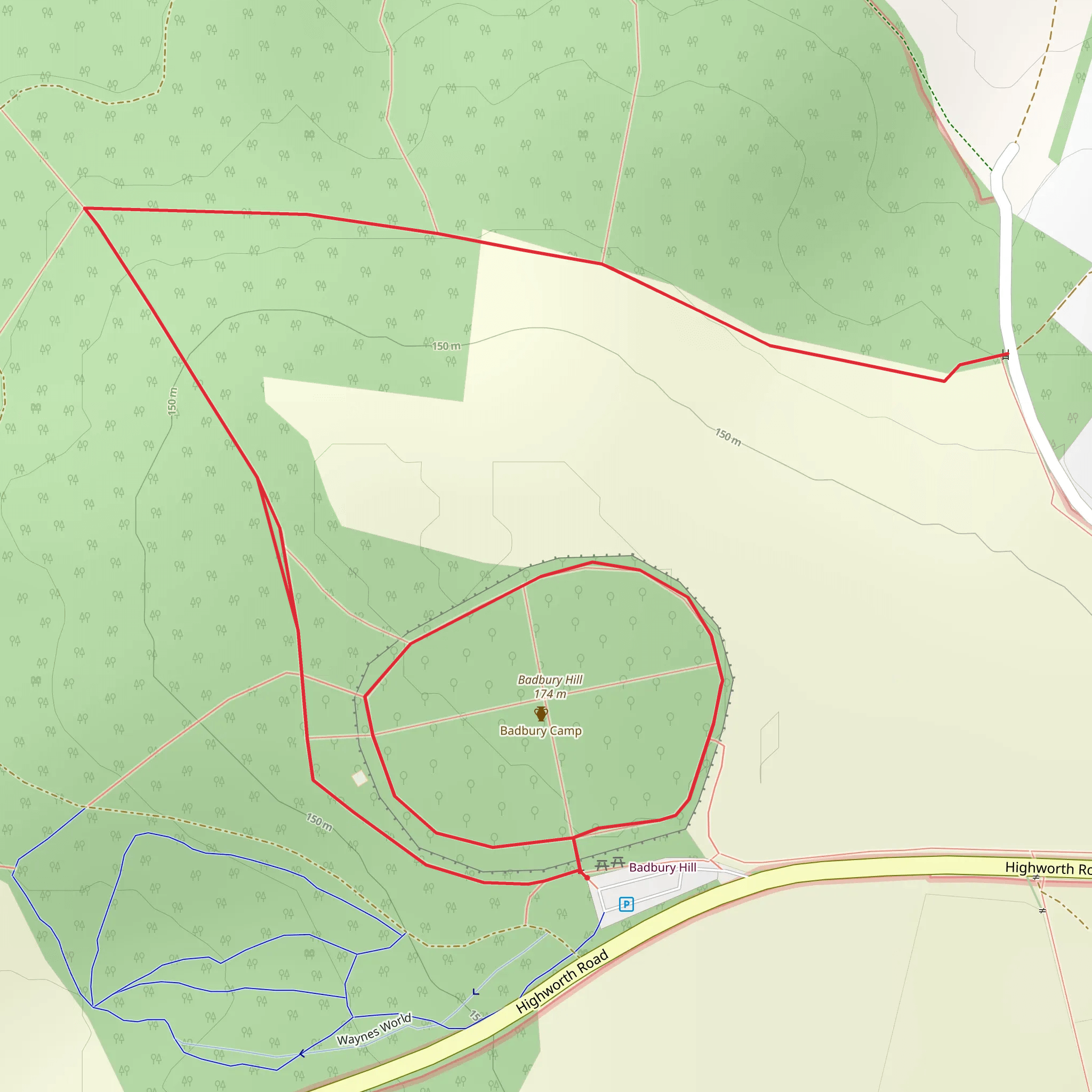 Badbury Clump mobile static map