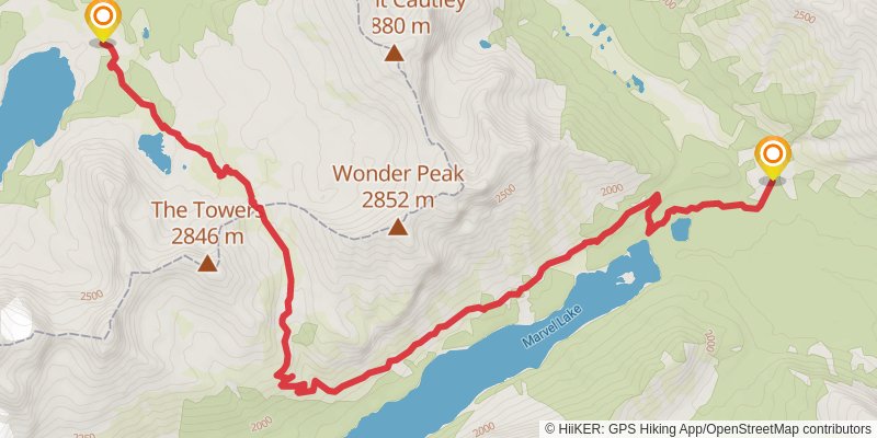 Great Divide Trail stage 25 Map
