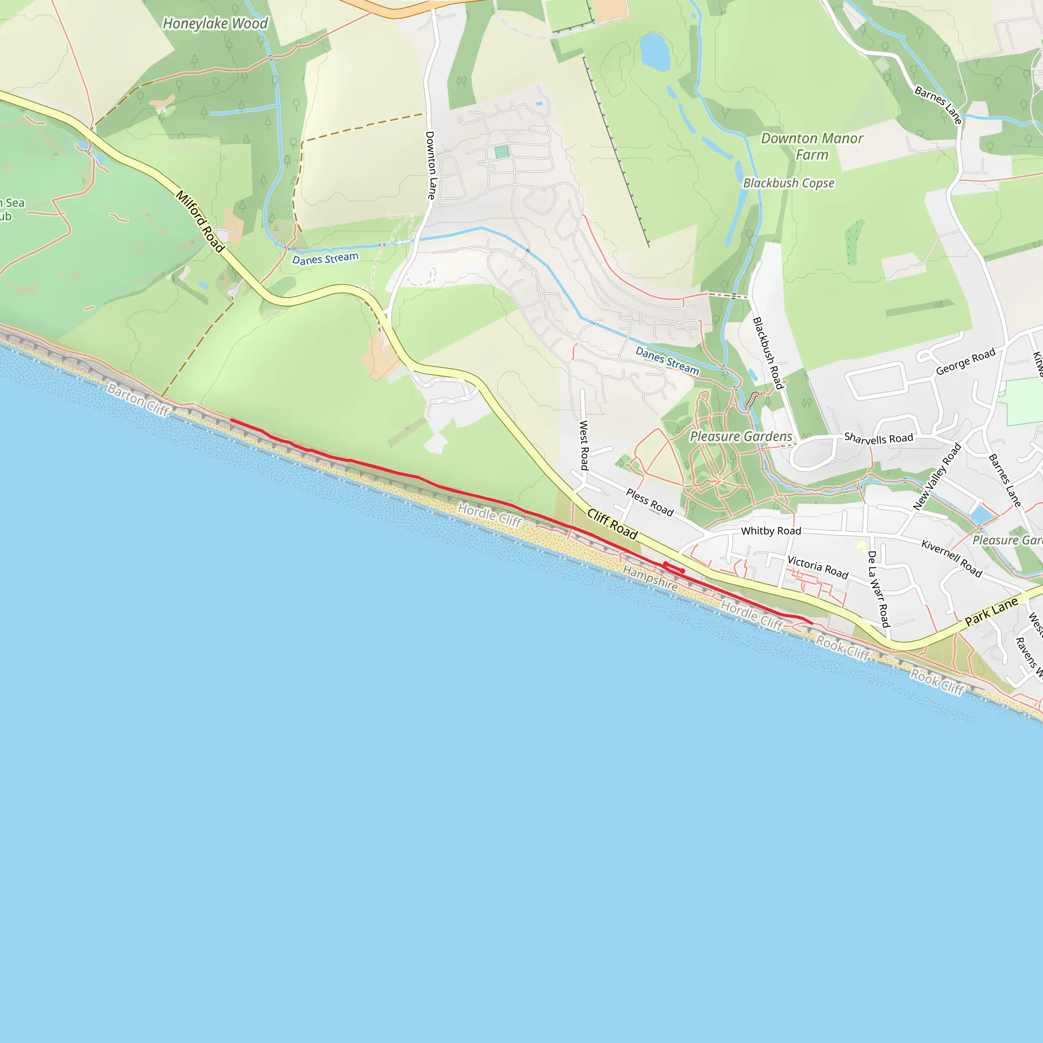 Hordle Cliffs Accessible Trail mobile static map