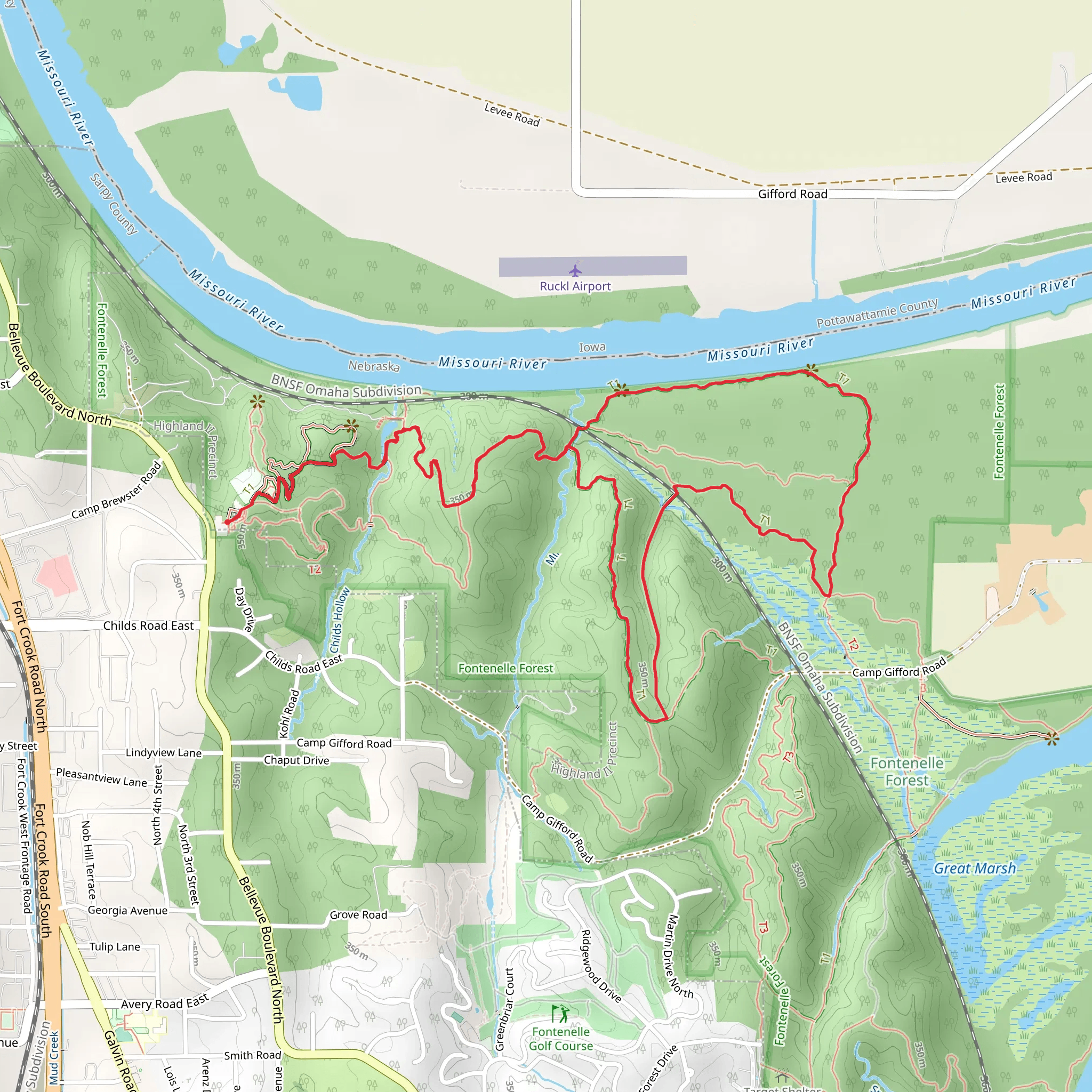 Childs Hollow, Missouri and Handsome Hollo Loop Trail mobile static map