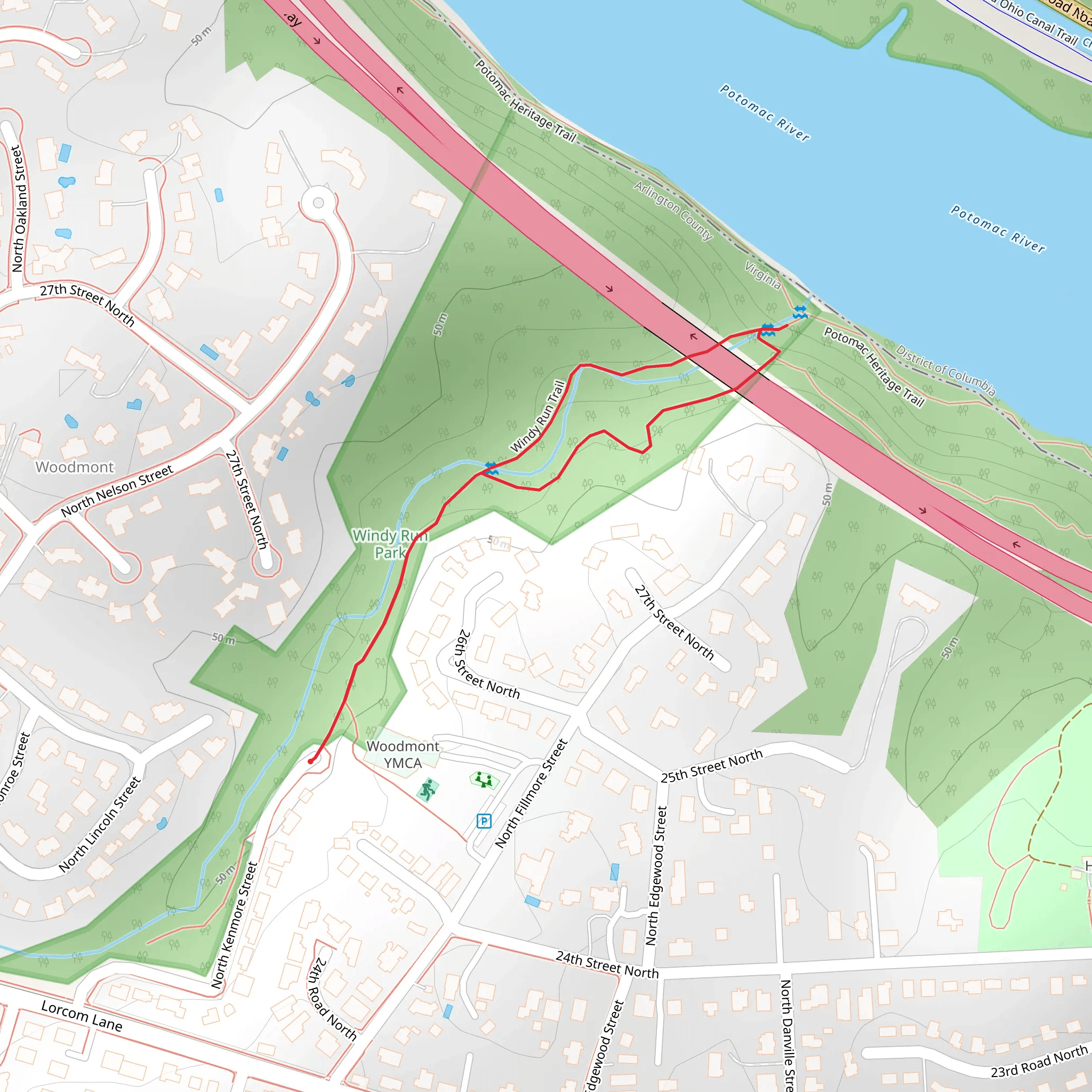 Windy Run Trail mobile static map