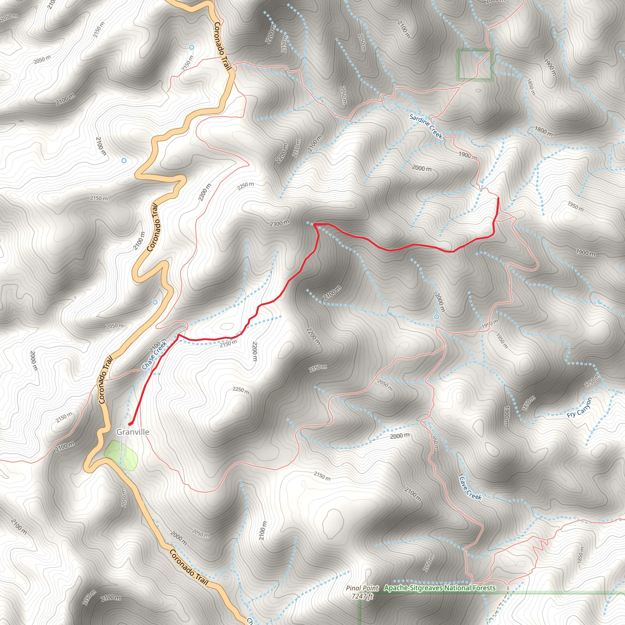 Sardine Saddle Trail mobile static map