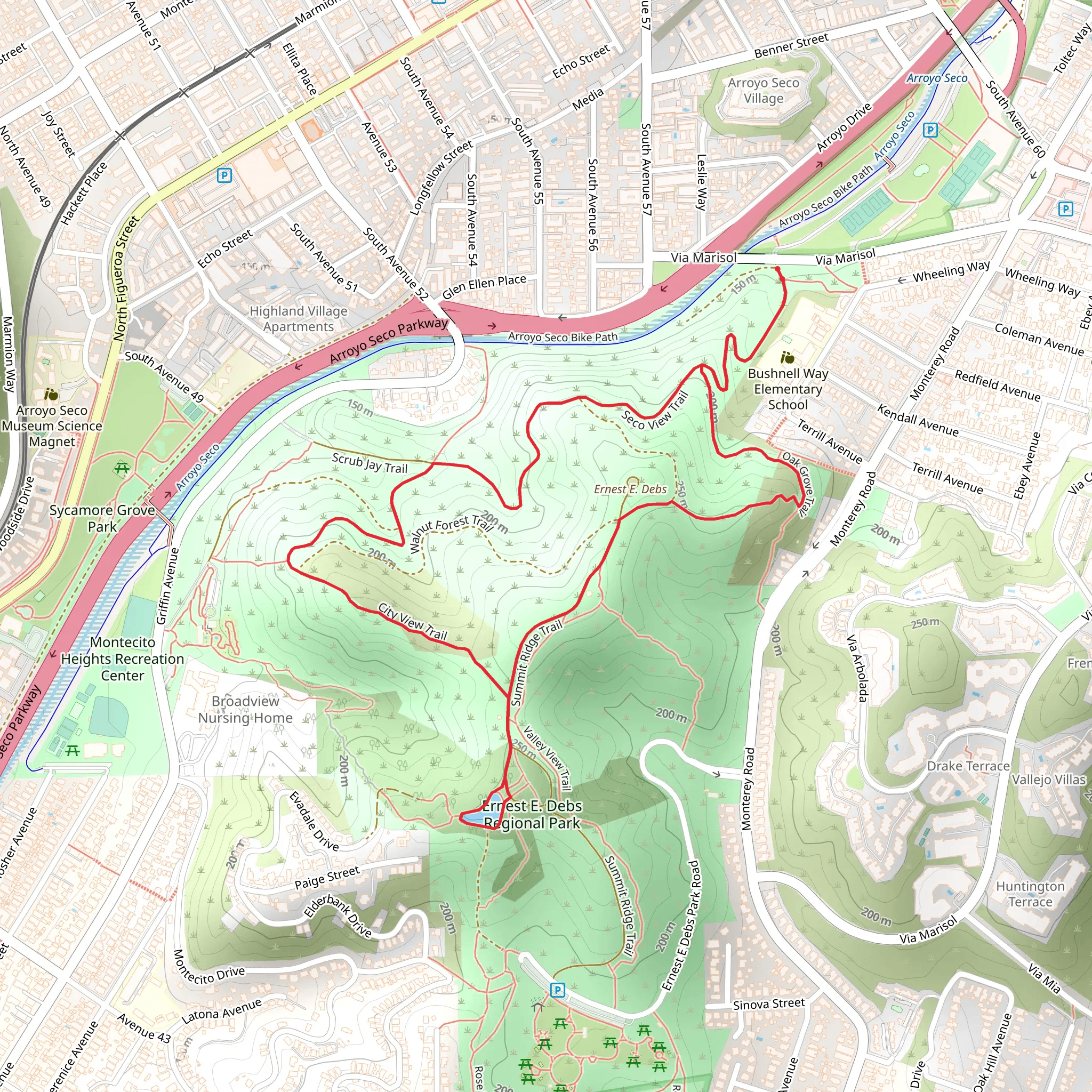 Seco View, Debs Lake and Summit Ridge Loop Trail mobile static map