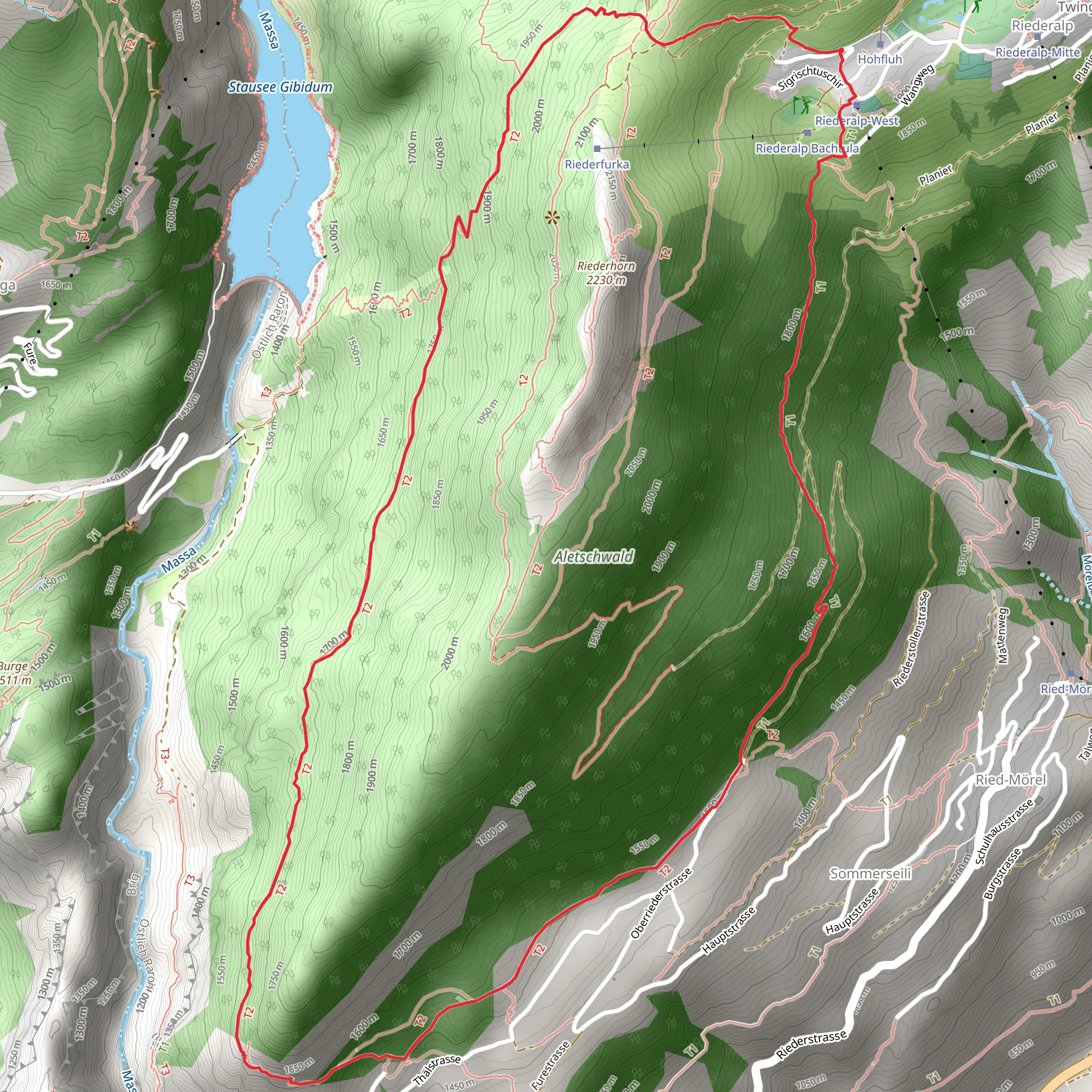 Riederhorn Loop Trail mobile static map