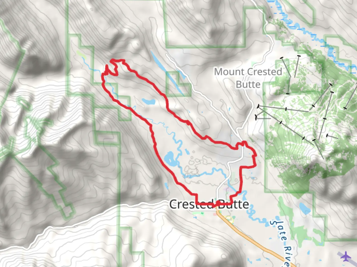 An image depicting the trail Lower Loop Upper Section and Woods Walk Loop Trail and its surrounding area.