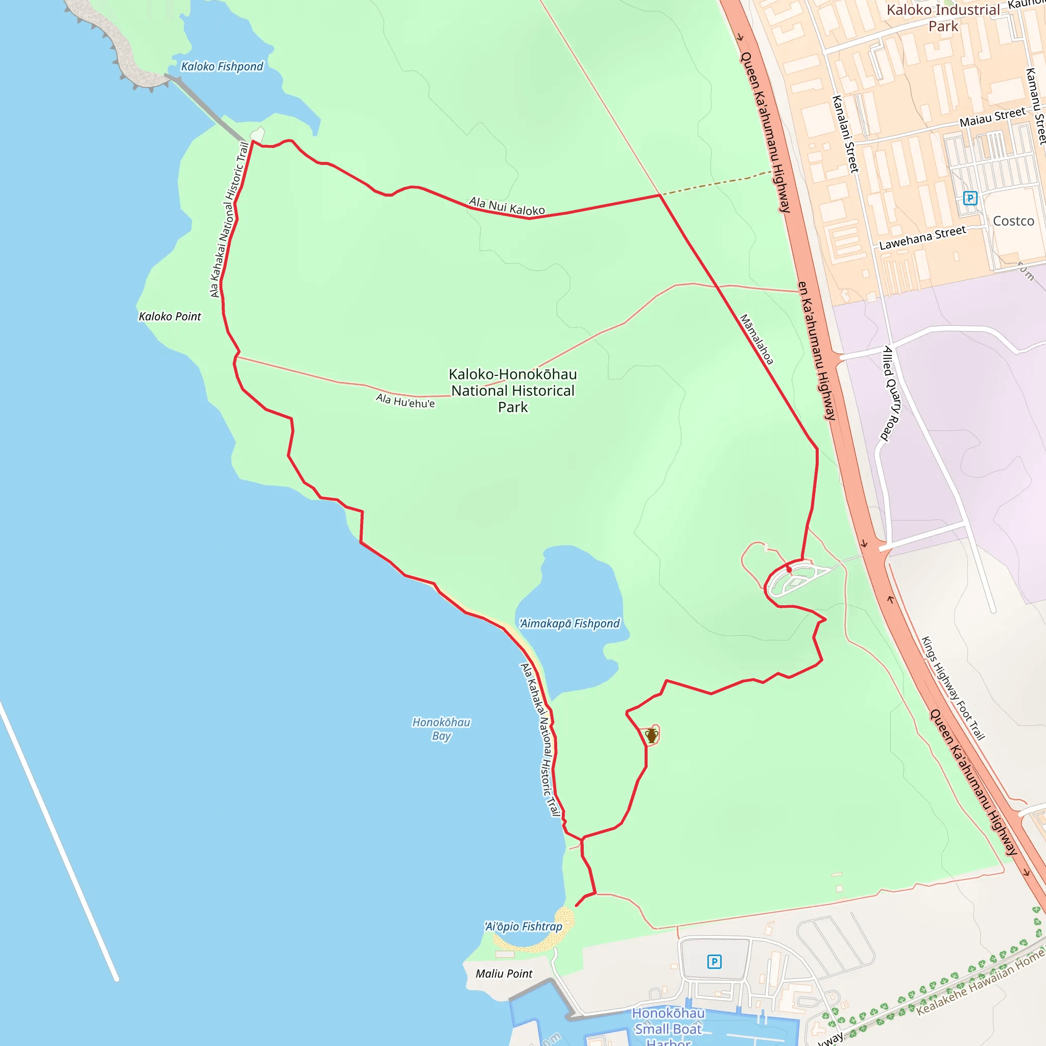 Ala Mauka Makai, Ala Kahakai National Historic Trail and 'Aimakapā Fishpond Loop mobile static map