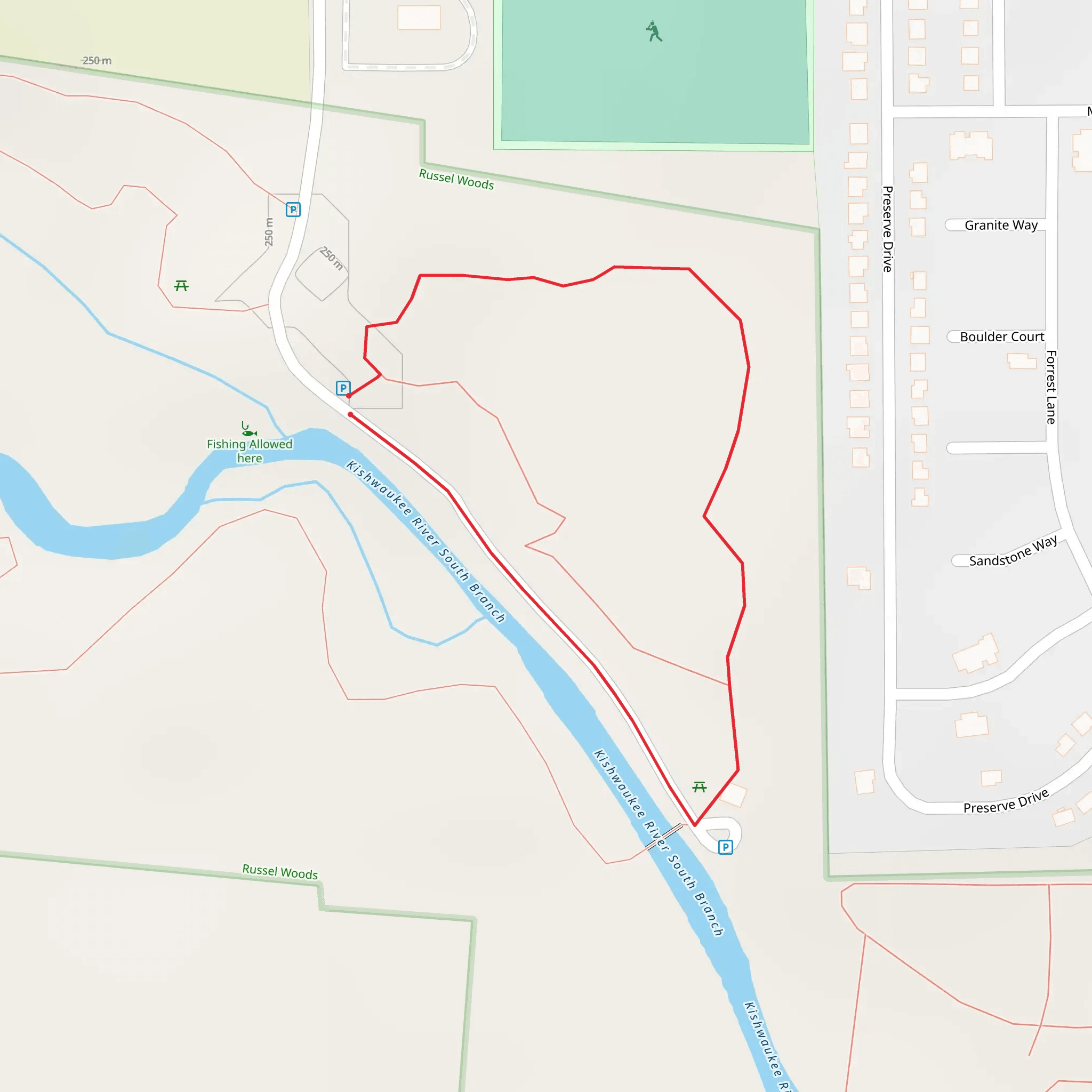 Kishwaukee River South Branch Side Loop mobile static map