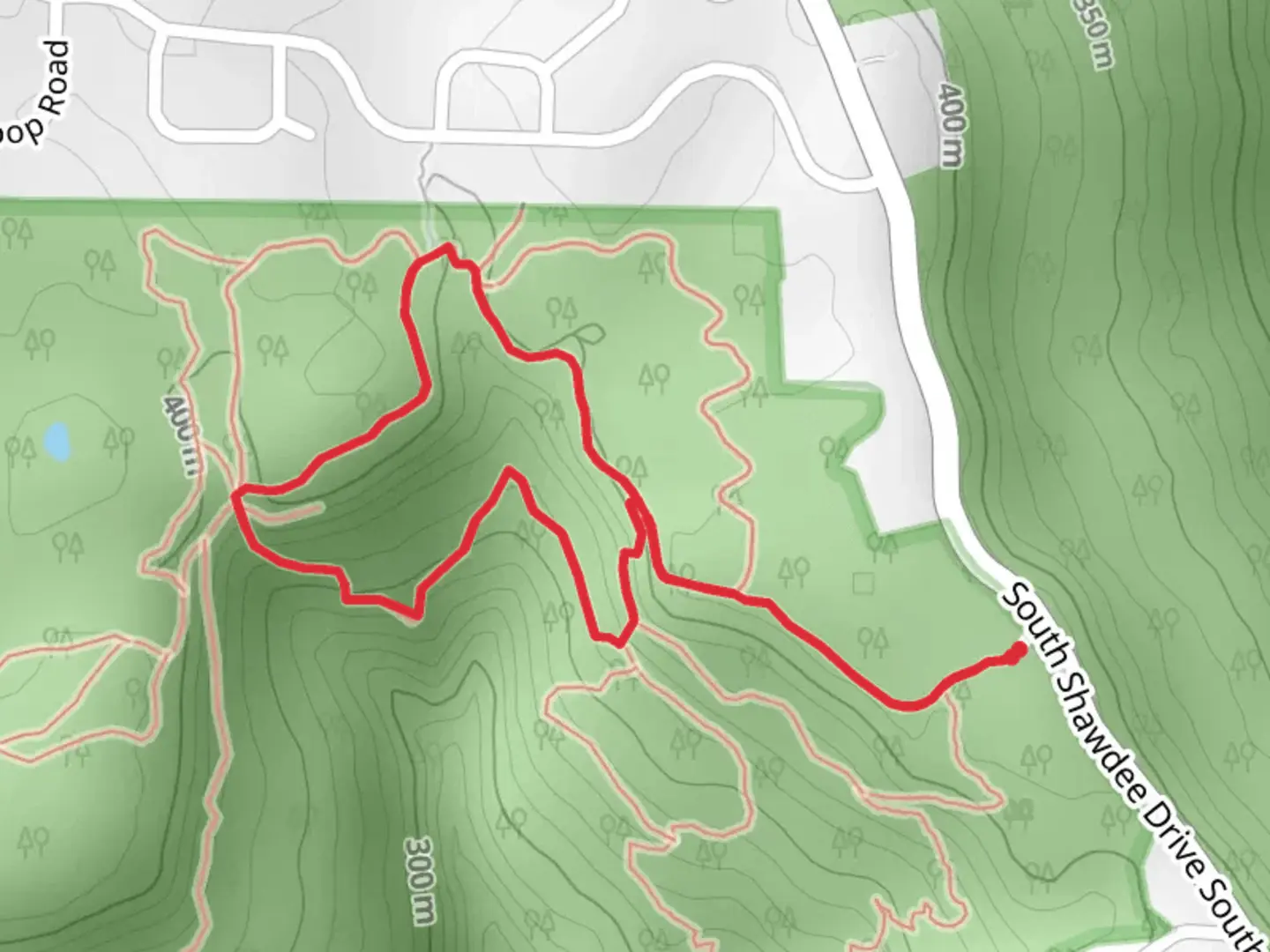 An image depicting the trail Alum Hollow Trail and Talus Connector Loop Trail and its surrounding area.