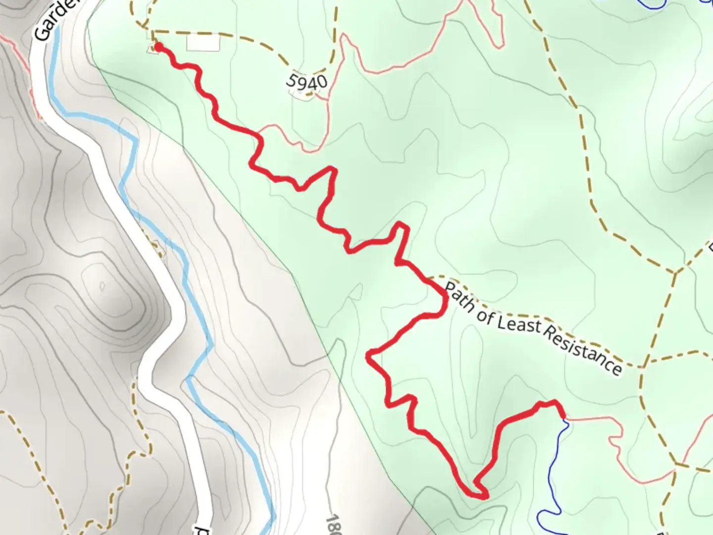 An image depicting the trail Tetonic Shift and its surrounding area.
