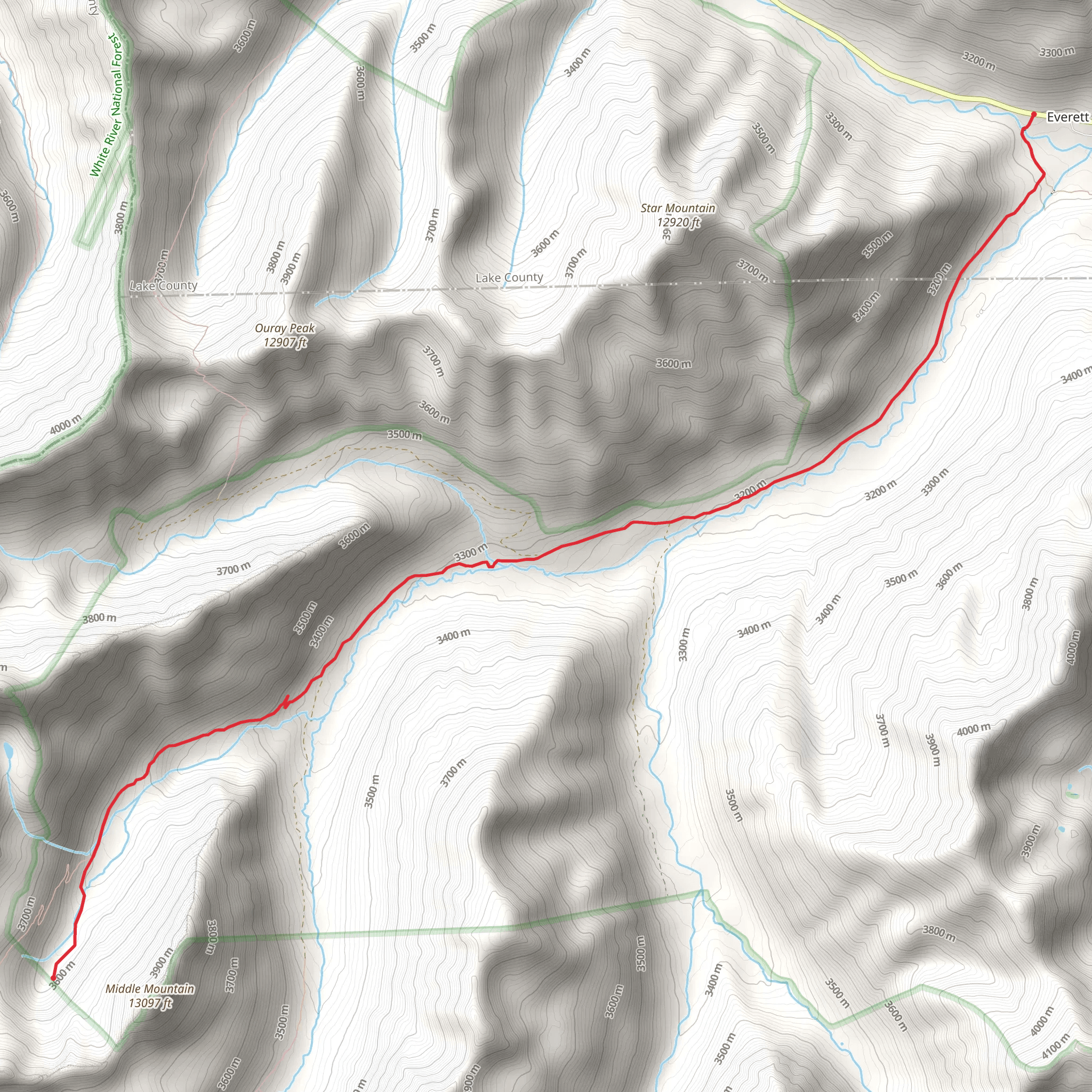 Peakaboo Gulch mobile static map