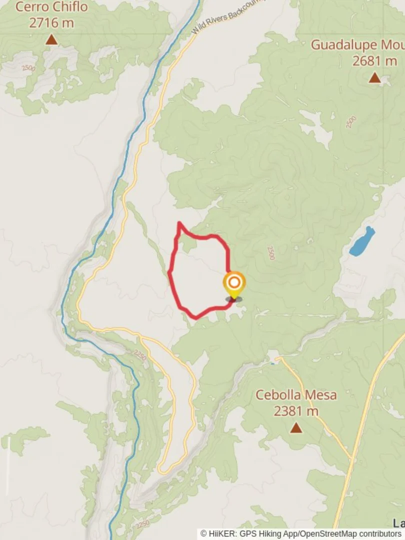 An image depicting the trail Red River Fault Loop Trail and its surrounding area.