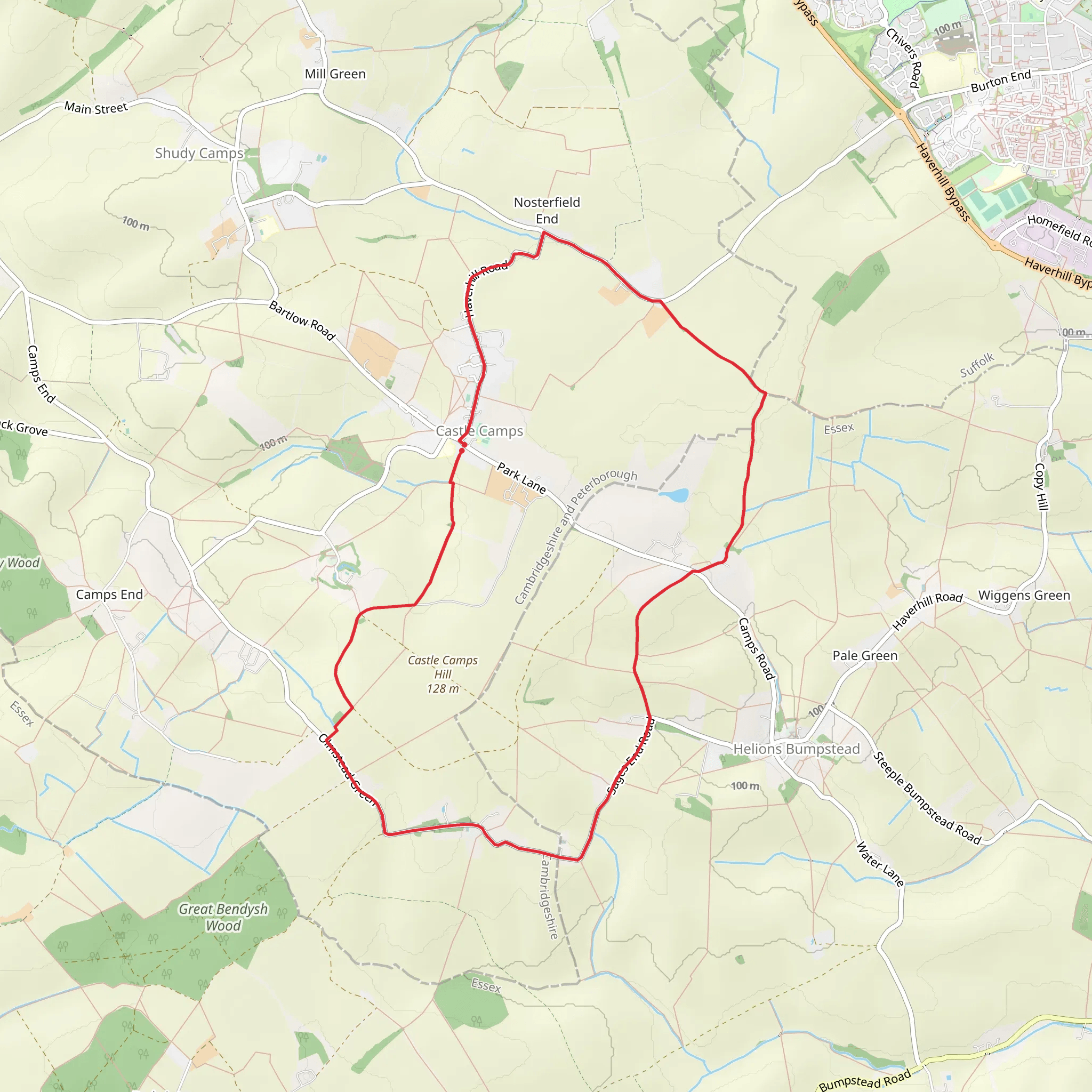 Castle Camps Loop mobile static map
