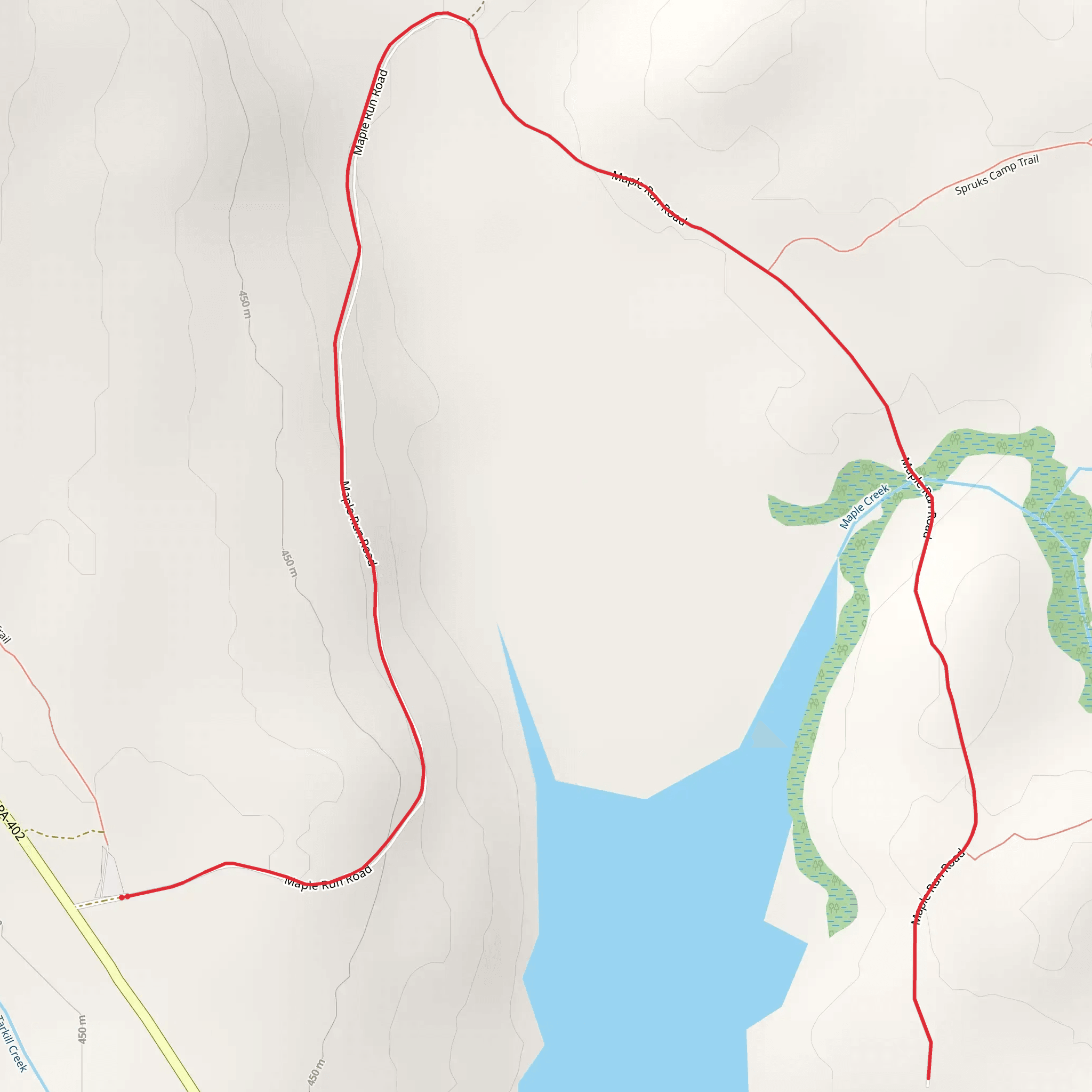 Pecks Pond mobile static map