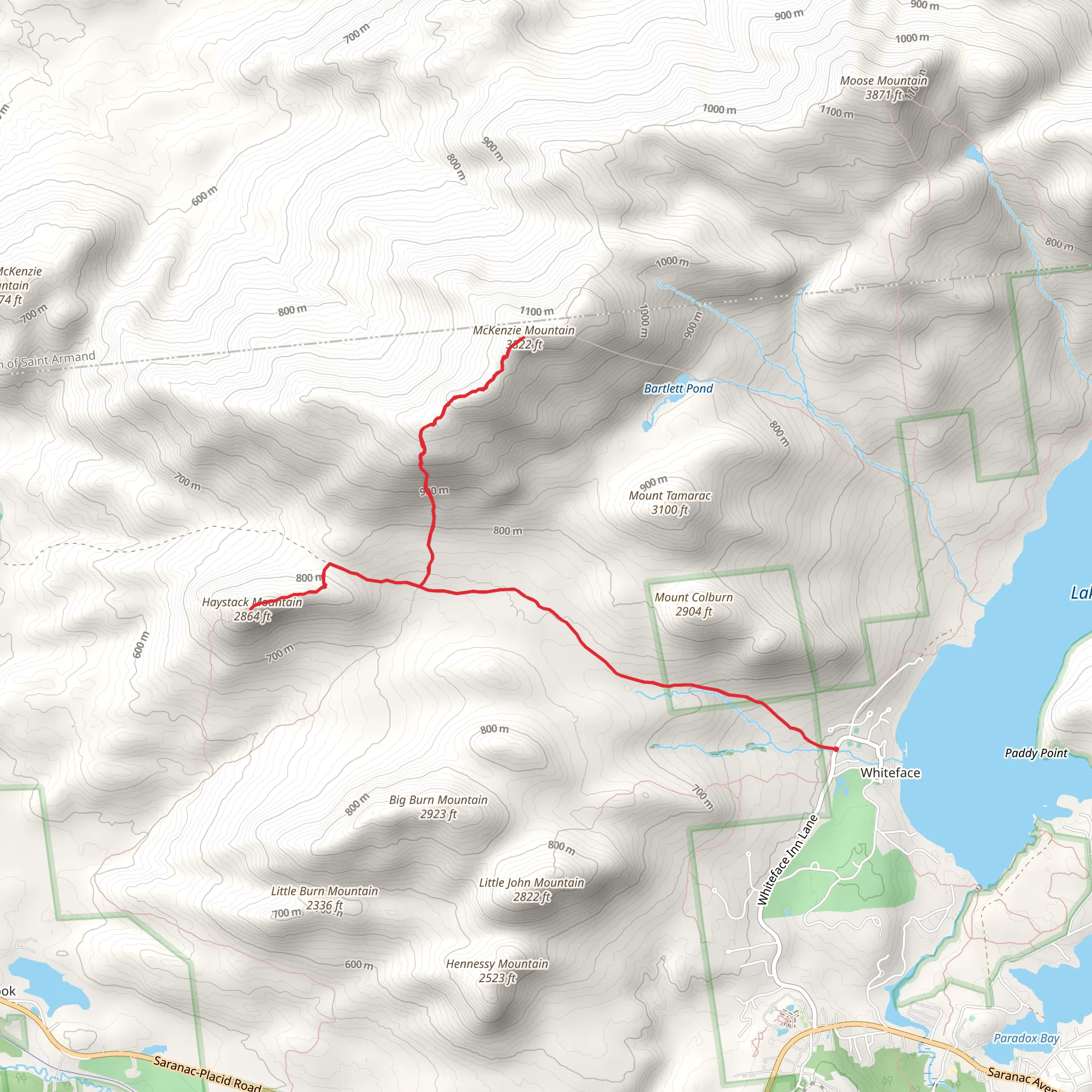 Haystack Mountain and McKenzie Mountain via Jackrabbit Trail mobile static map