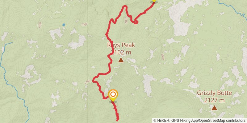 Moliter - Cold Spring via Rays Gulch Trail stage 2 Map
