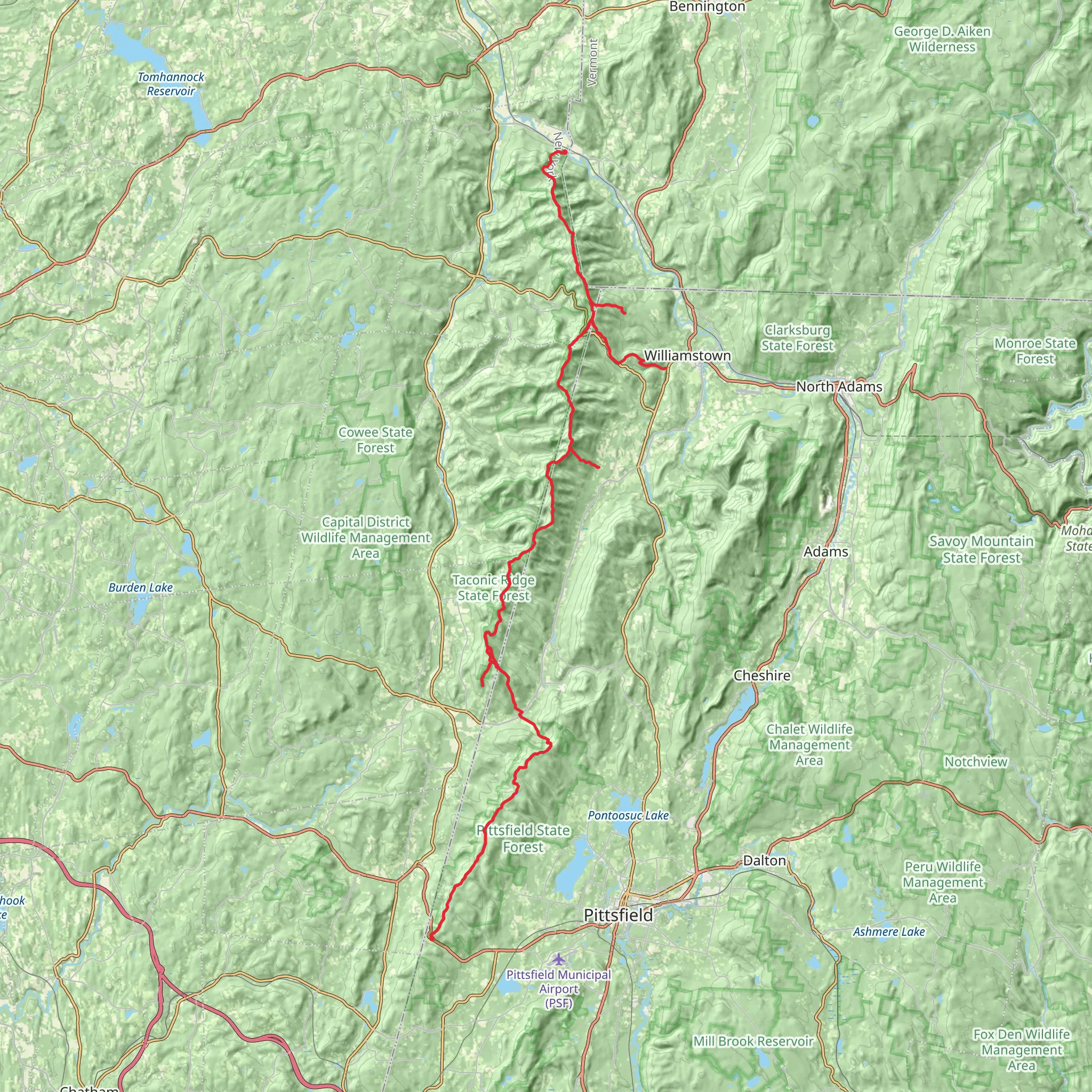 Taconic Crest Trail mobile static map