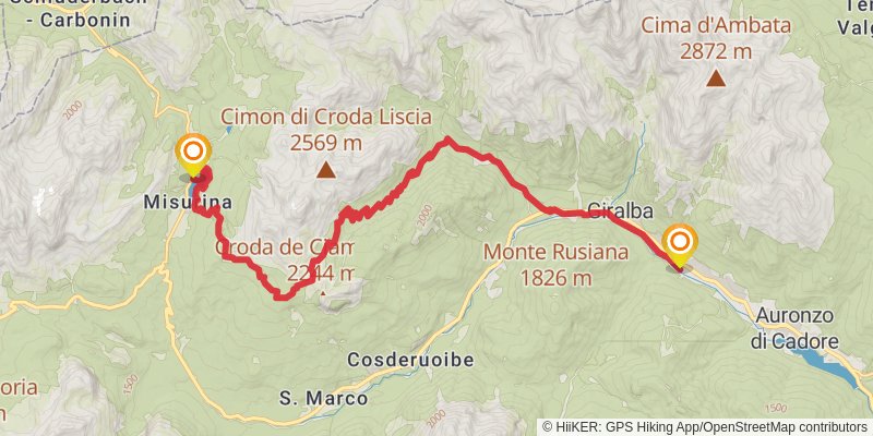 Camino Delle Dolomiti stage 15 Map