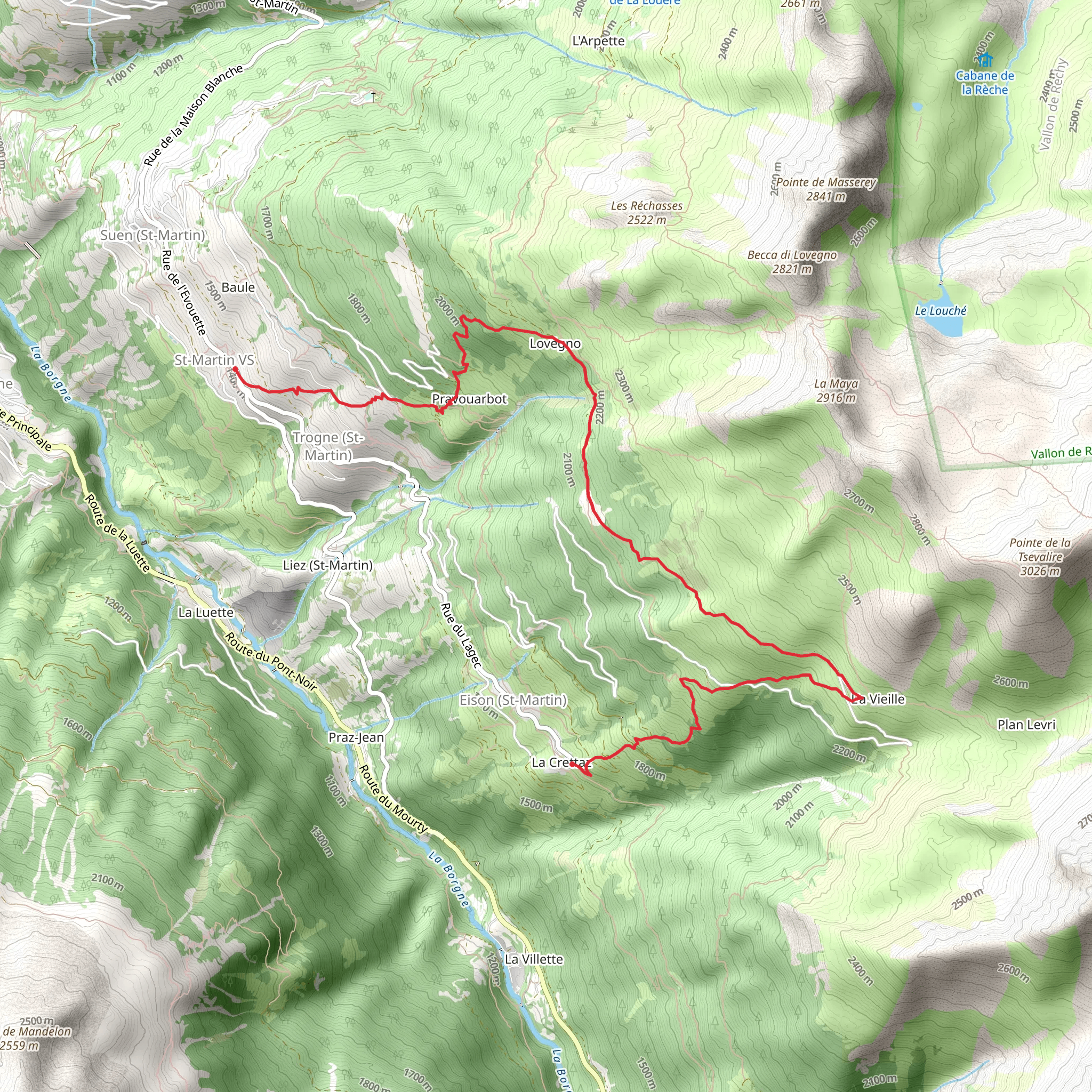 Herens Valley Trail mobile static map