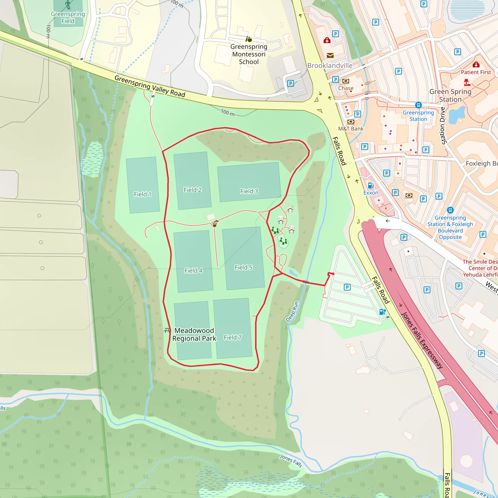 Meadowood Regional Park Loop mobile static map