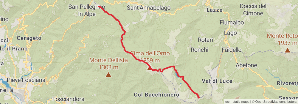 Sentiero Italia - Apennines Section stage 10 Map