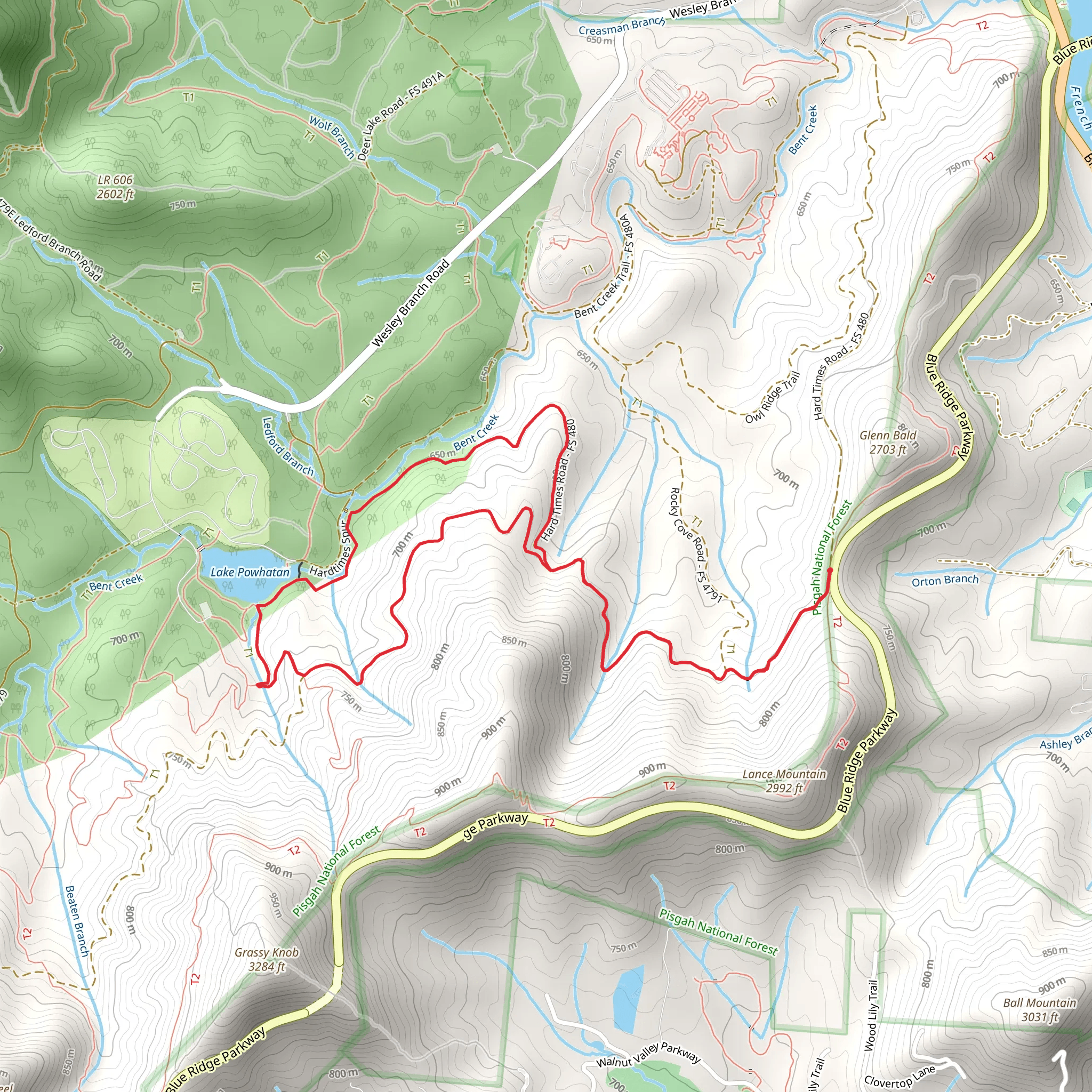 Hard Times Road and South Ridge Road Loop mobile static map