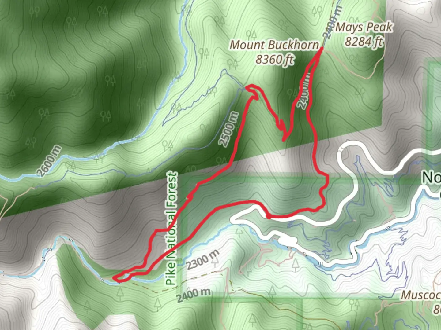 An image depicting the trail Captain Jacks Trail and Buckhorn Trail Loop and its surrounding area.