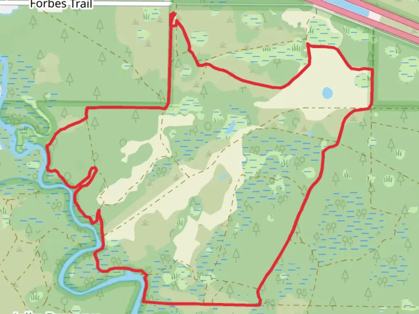An image depicting the trail Loop along Myakka River and its surrounding area.