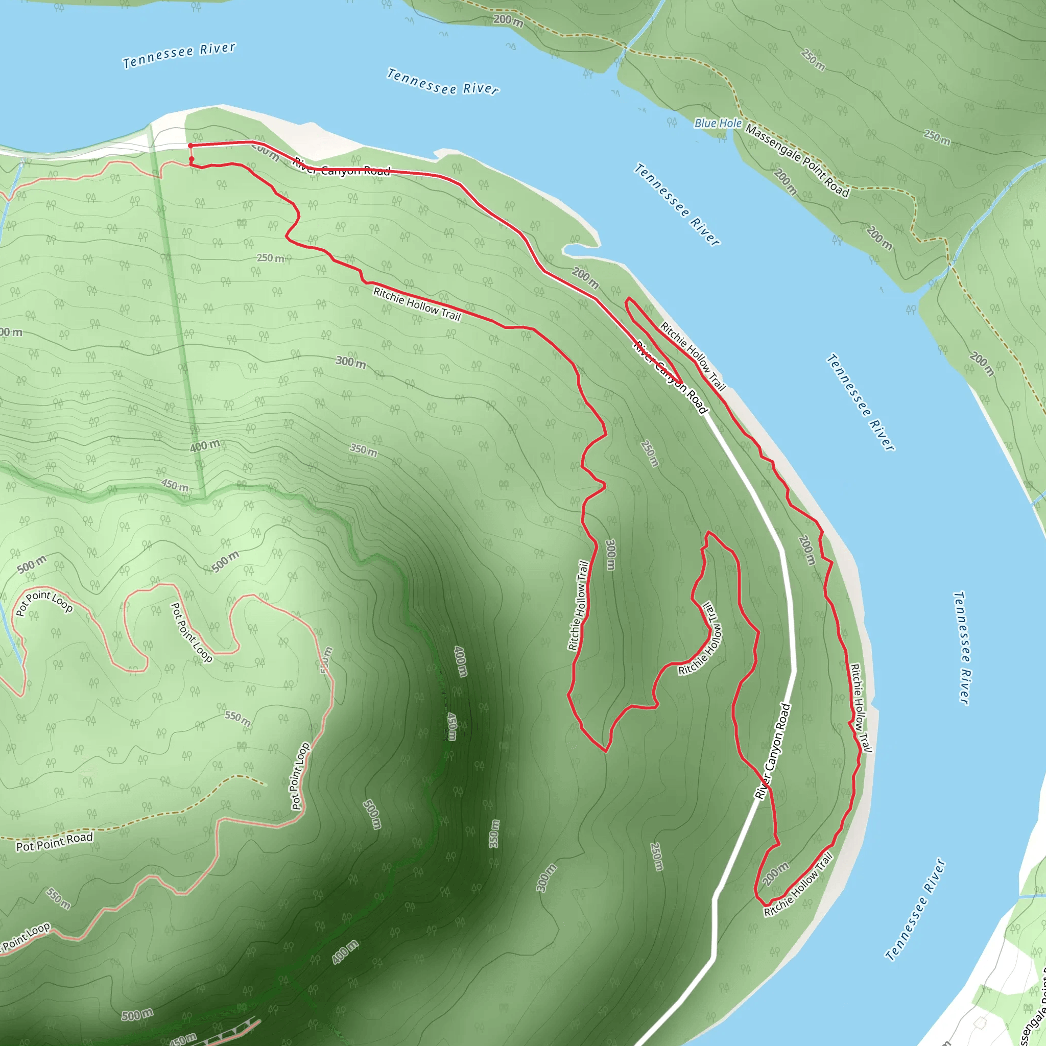 Ritchie Hollow Loop Trail mobile static map