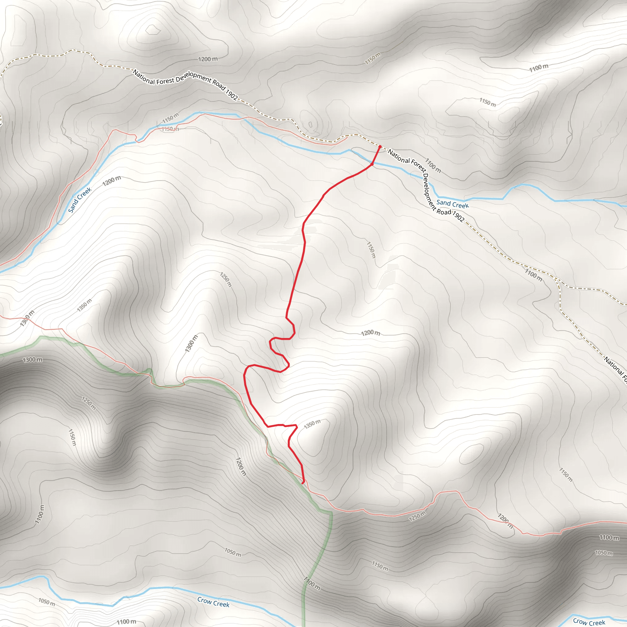 Sand Creek Cutoff Trail mobile static map