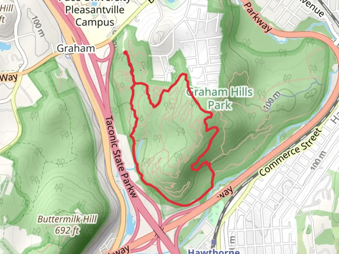 An image depicting the trail Blue Trail - Main Loop and its surrounding area.