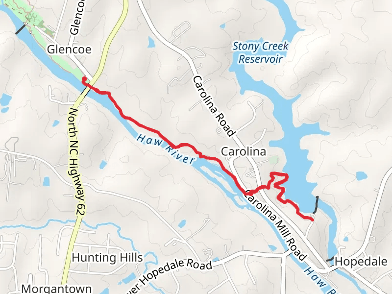 Haw River Trail from Glencoe