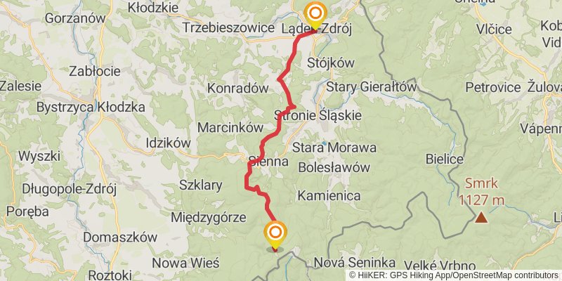 Main Sudety Trail stage 19 Map