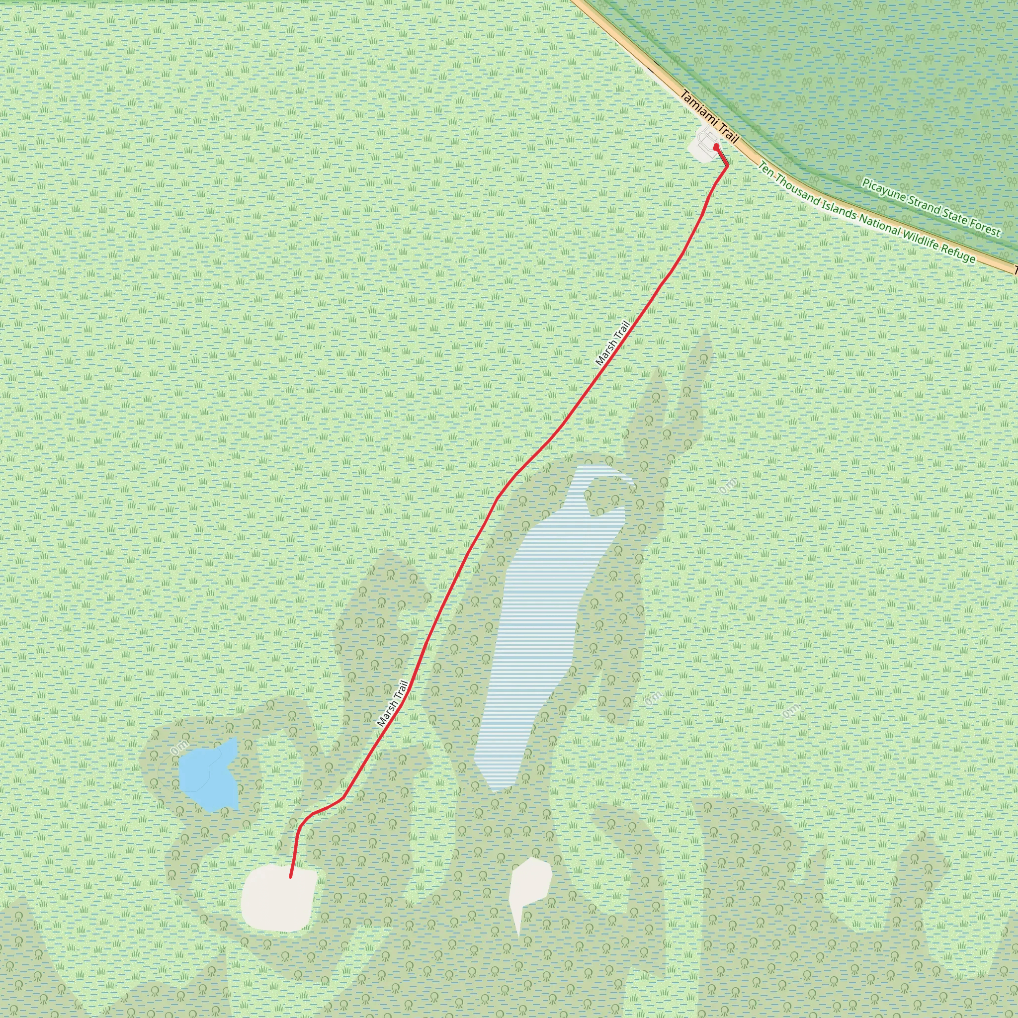 Marsh Trail Out and Back mobile static map
