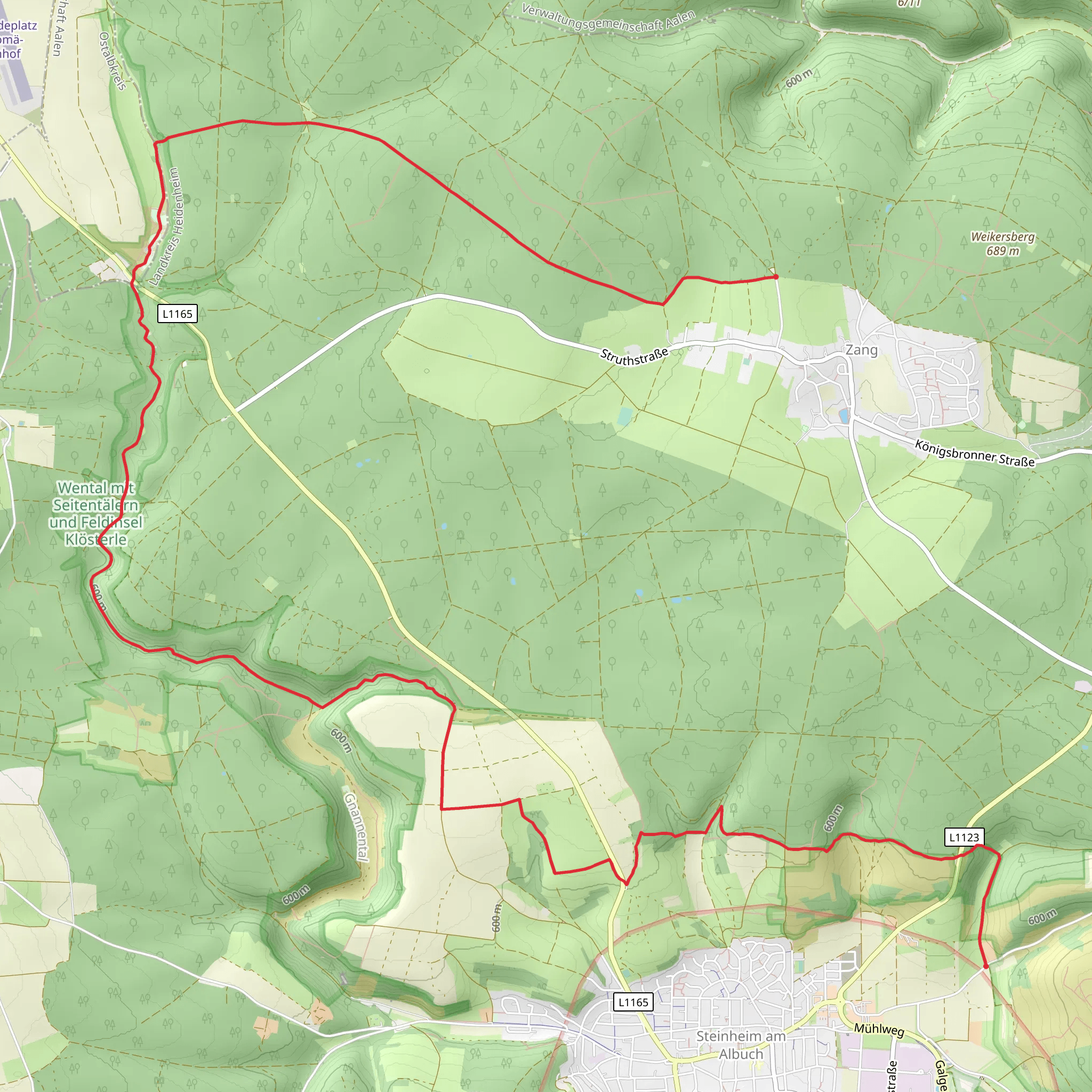 Steinheim Becken to Zang Walk mobile static map