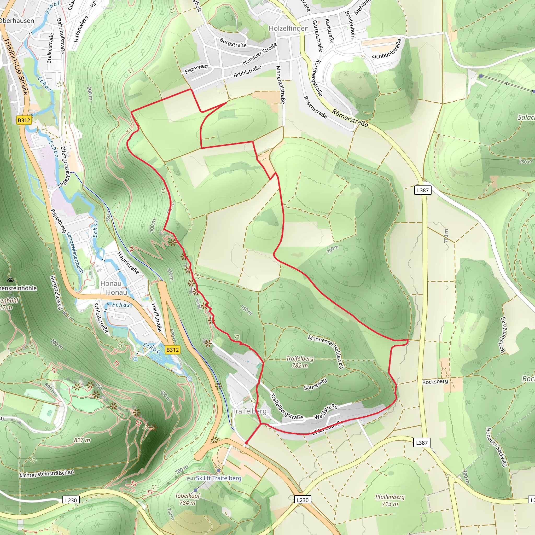 Locherstein and Rötelstein Loop from Traifelberg mobile static map