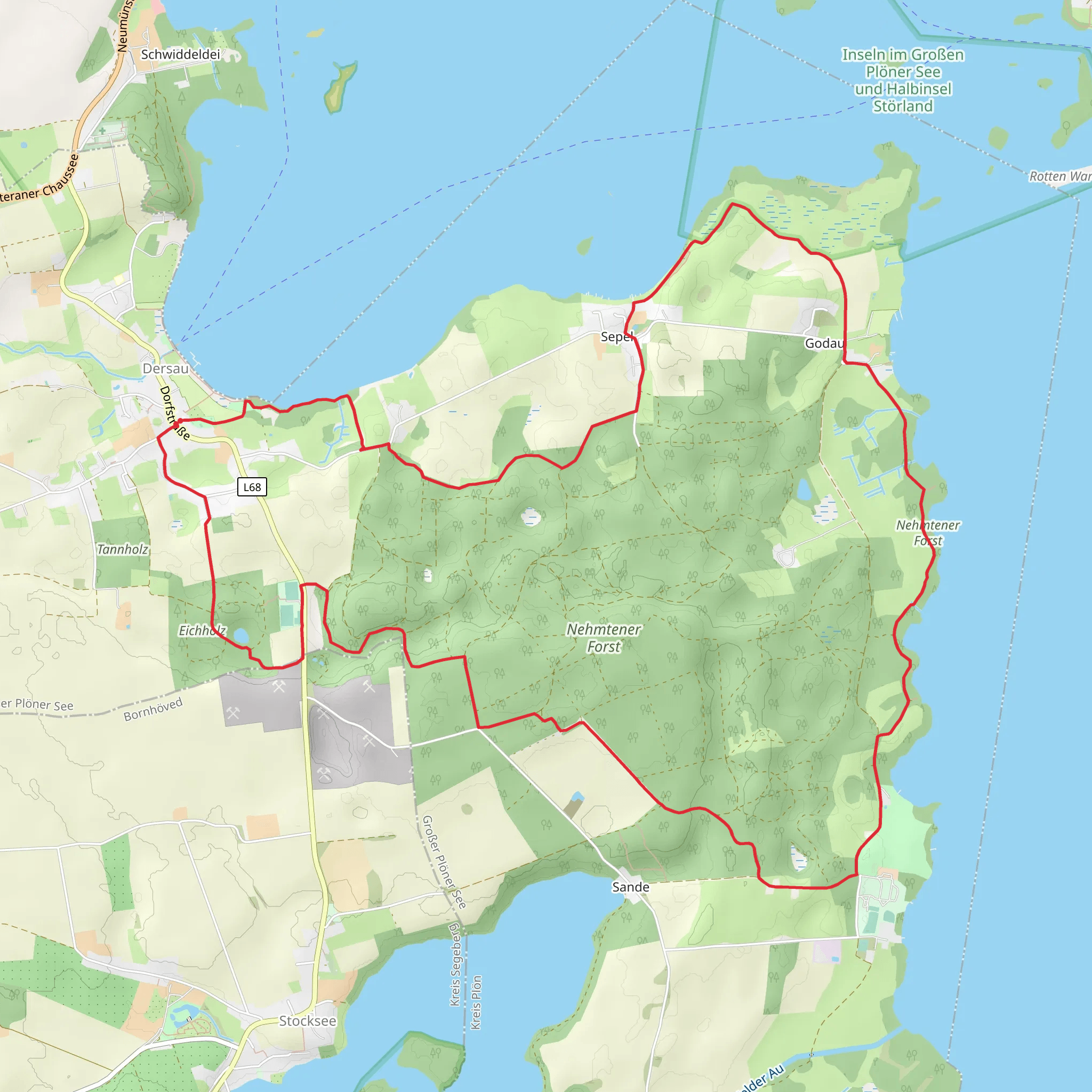 Nehmtener Forst Loop - Dersau mobile static map