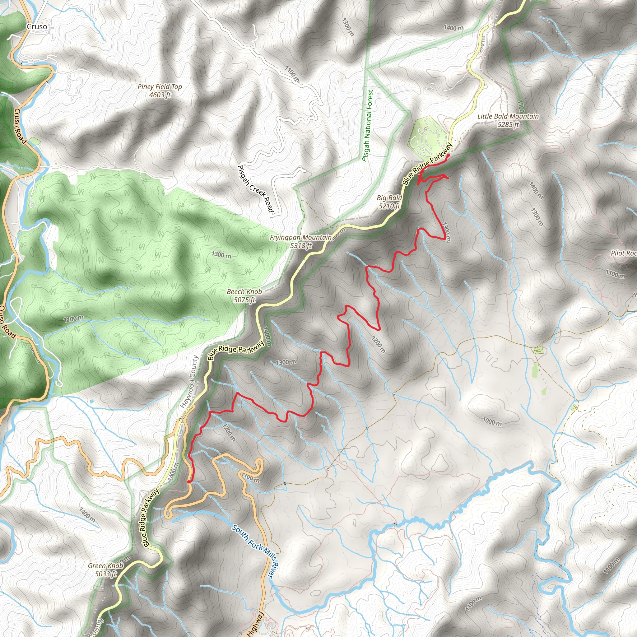 Buck Springs Trail mobile static map