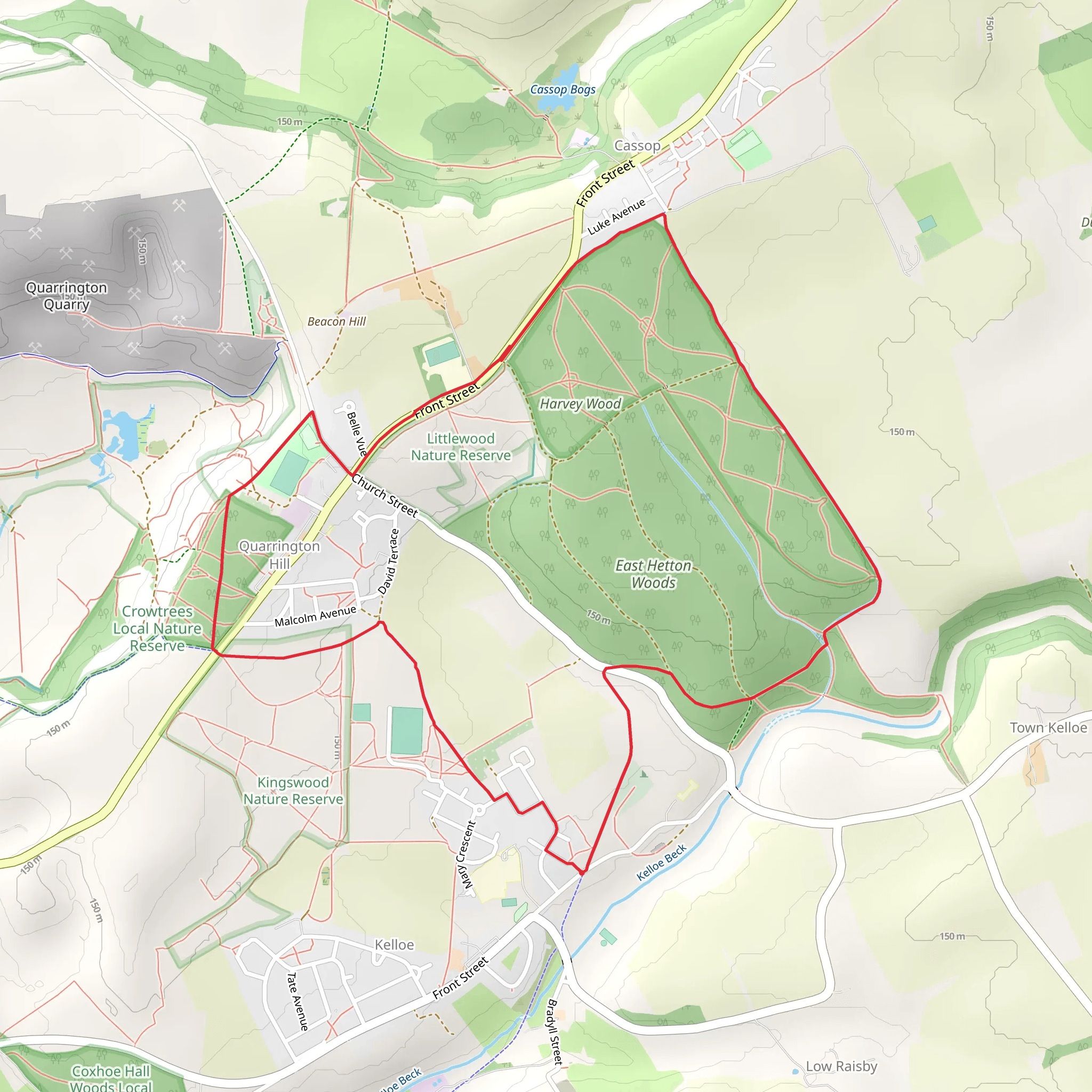 Quarrington Hill Loop mobile static map